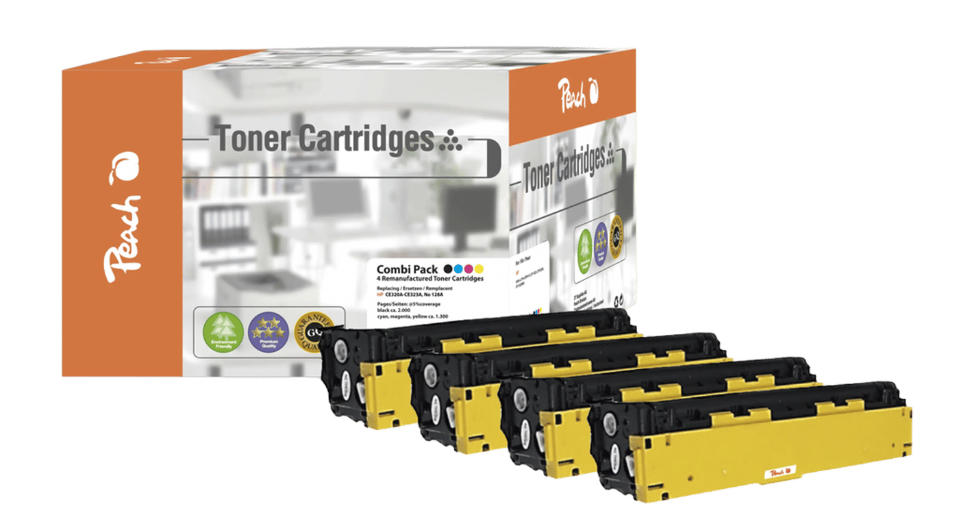 Peach Toner motsvarar HP 128A 4-pack