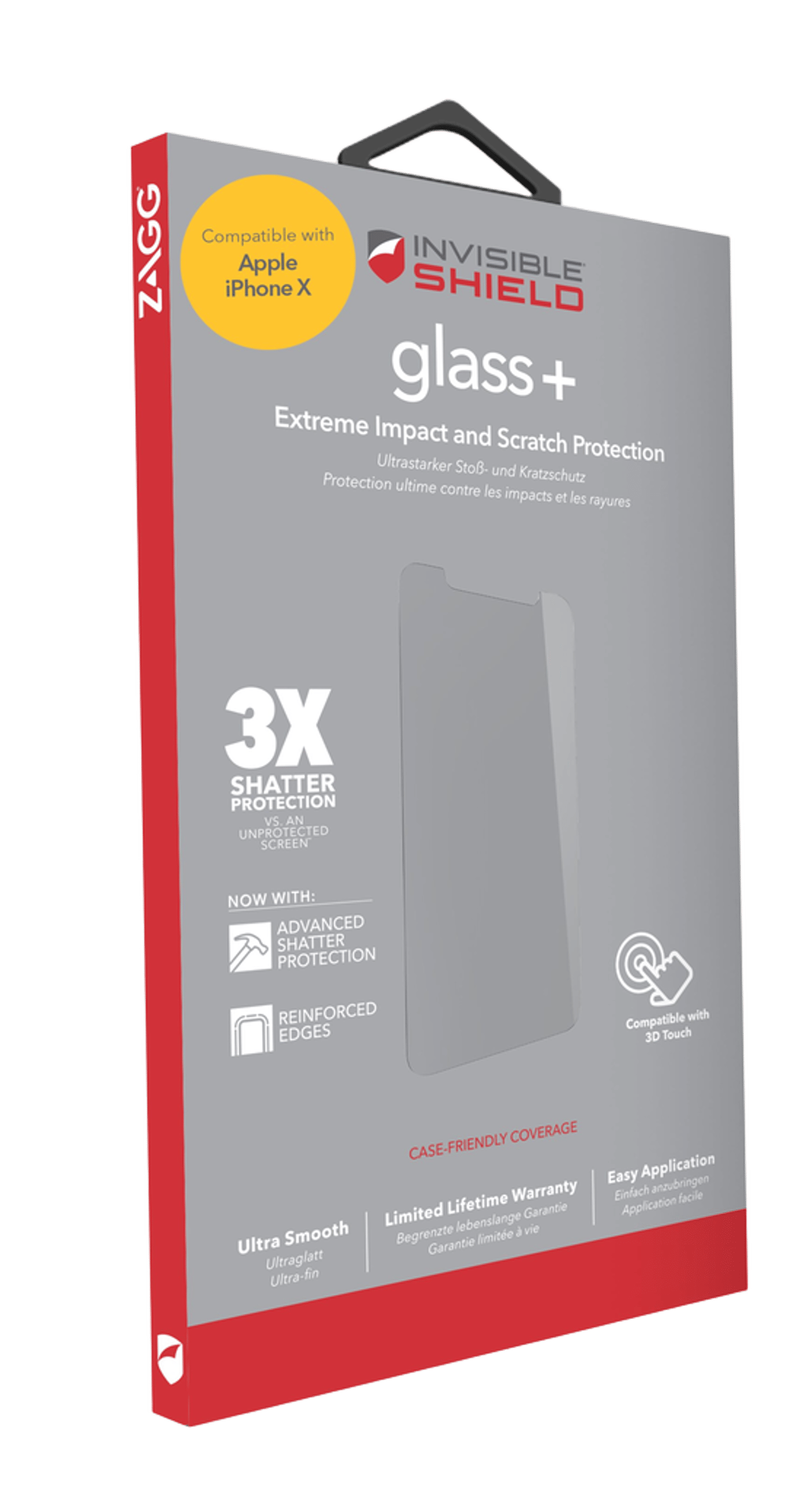 Invisible Shield Glass+ Skärmskydd för iPhone X och Xs