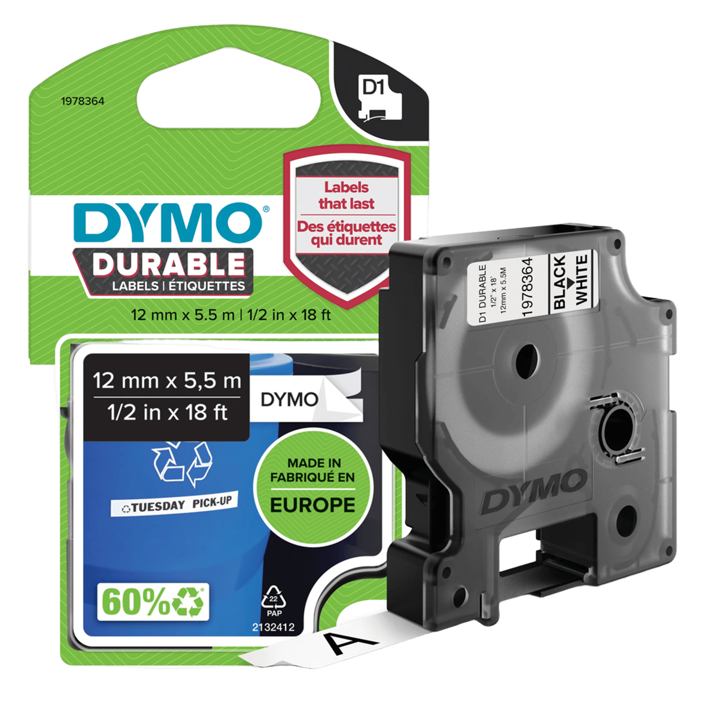 Dymo Durable D1-merketeip 12 mm