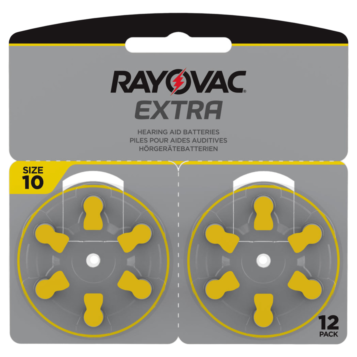 Rayovac Hörapparatsbatterier Gul ZA10 12-pack