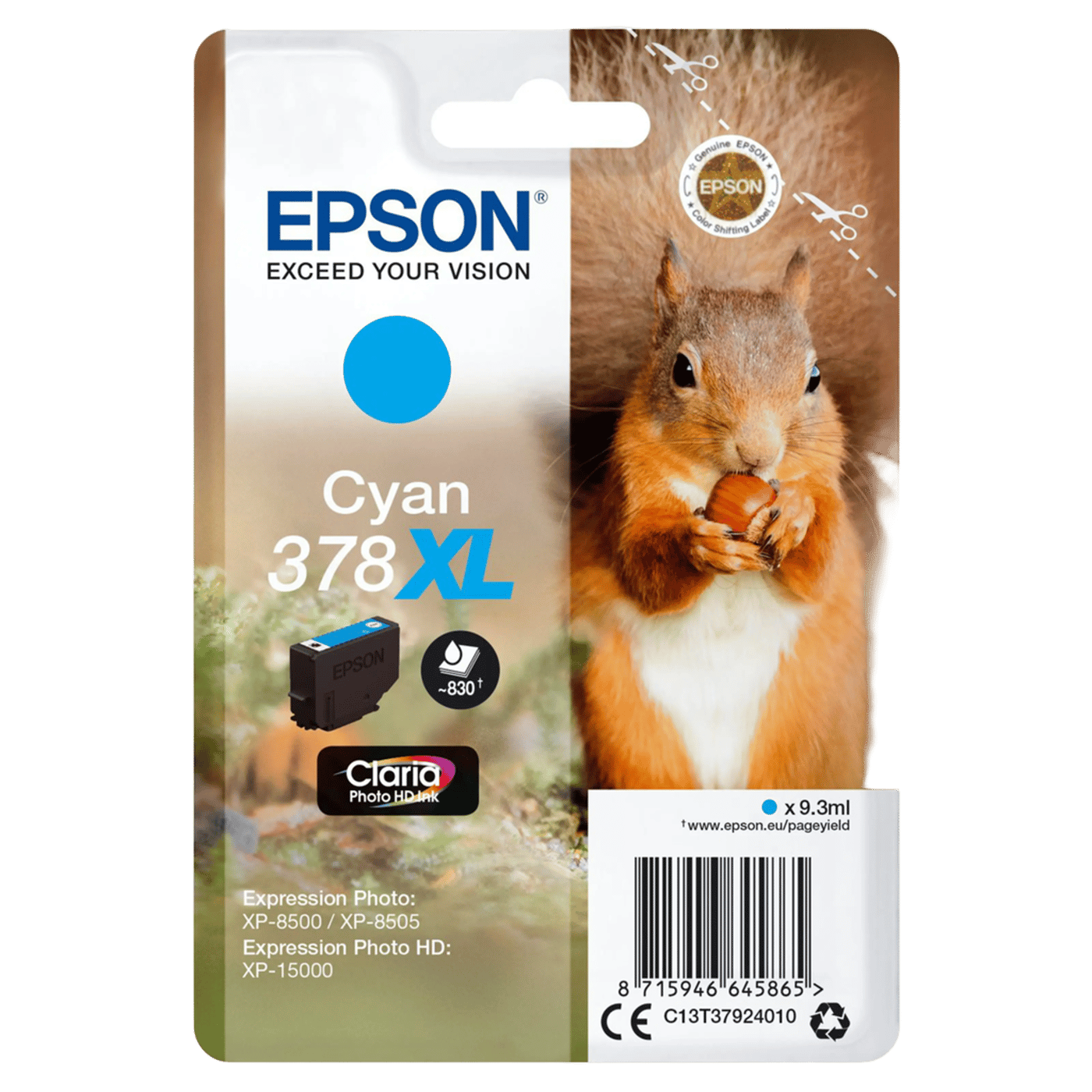 Epson T378 XL Bläckpatron Cyan