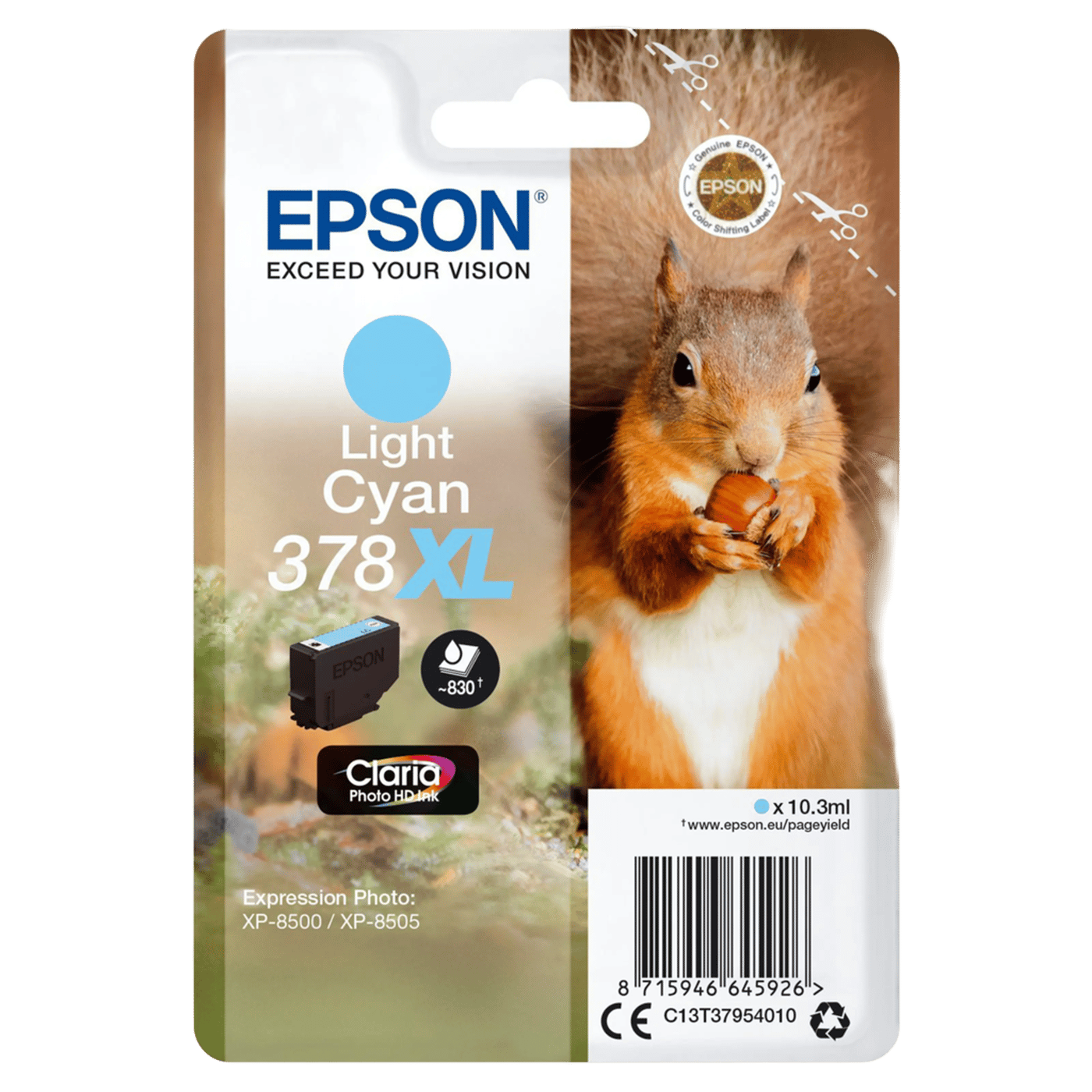 Epson T378 XL Blekkpatron - Lys cyan