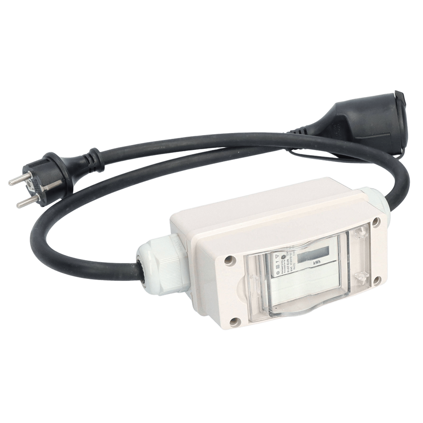 Digital elmätare på kabel Schuko
