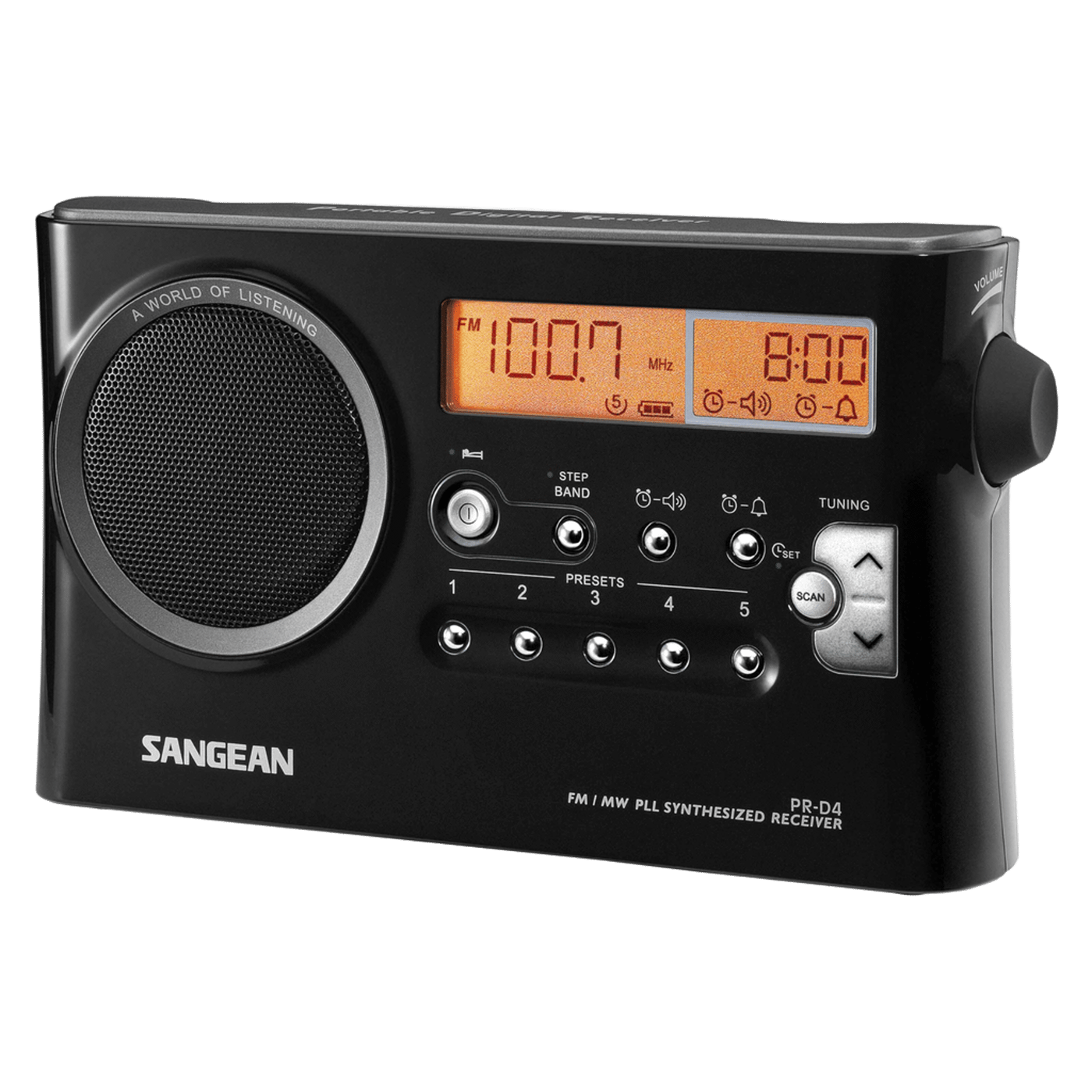 Sangean PR-D4 FM-radio med digital tuner Svart