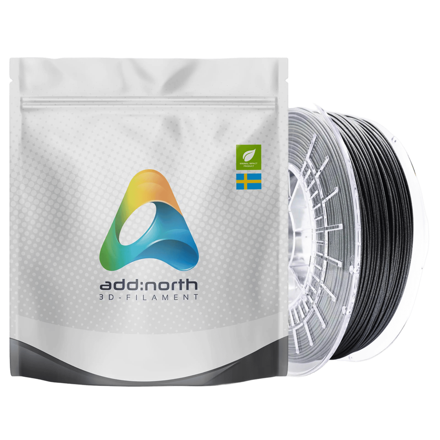 Addnorth E-PLA-filament för 3D-skrivare 1,75 mm Glitz Grey