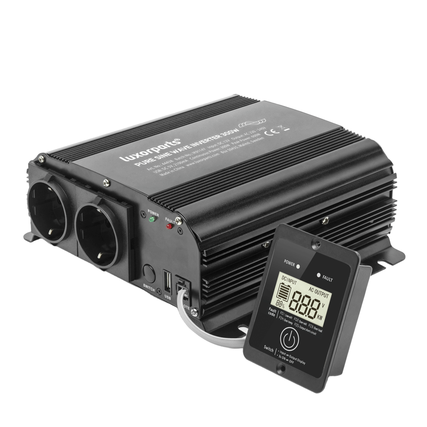 Luxorparts Vekselretter med ren sinuskurve 300 W