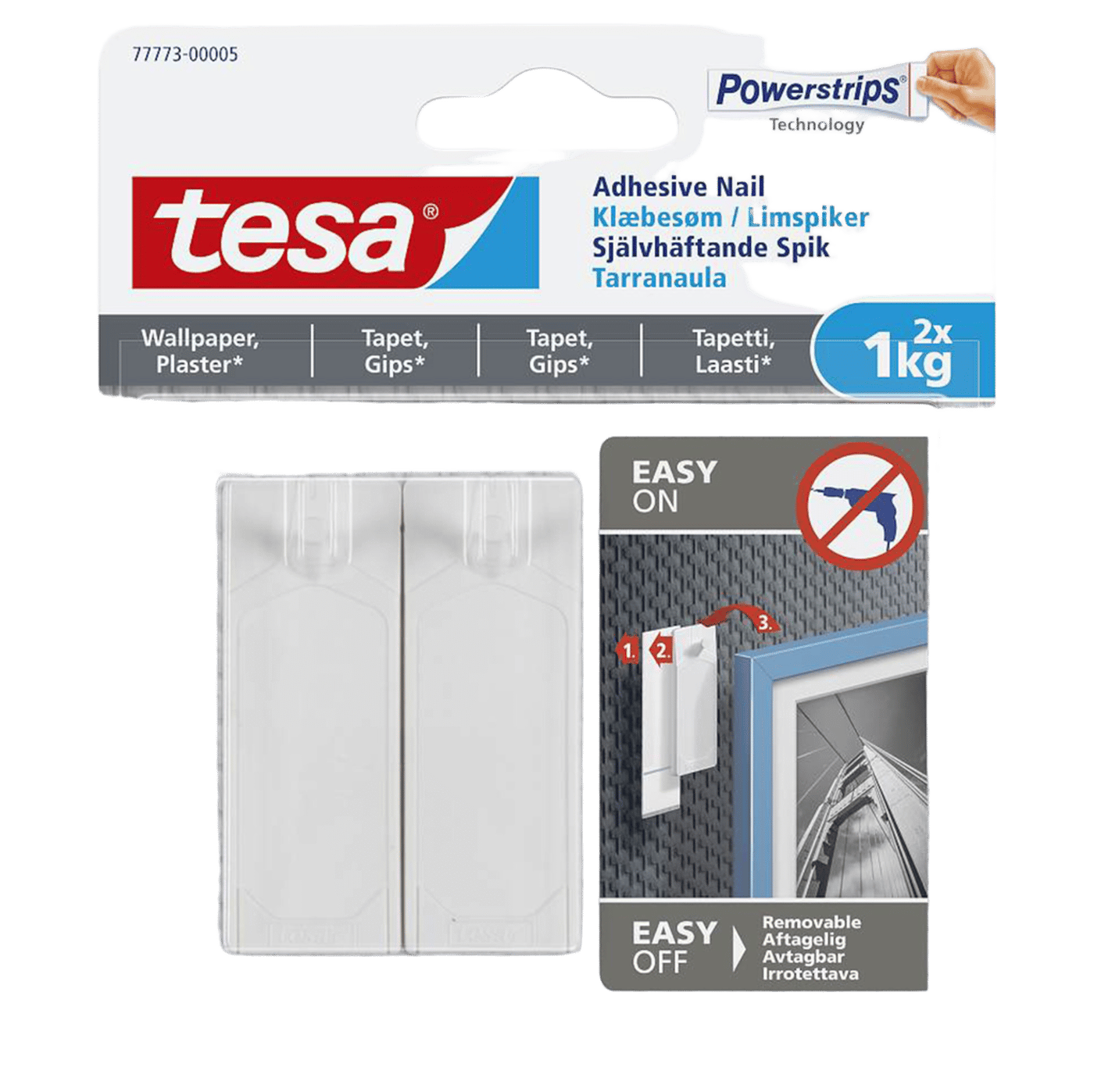 Tesa Häftspik för tapet och gips 1 kg 2-pack