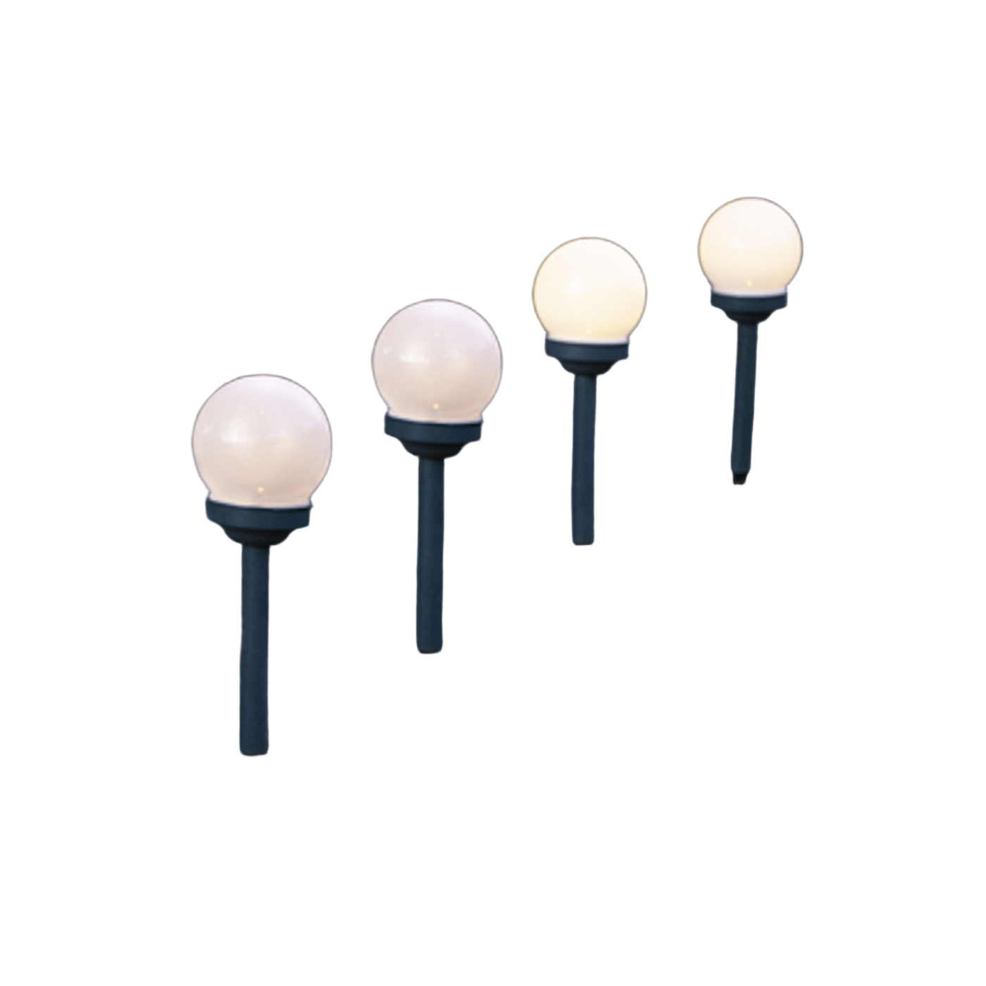 Solcelledrevet LED-lampe Ø10 cm 4-pk.