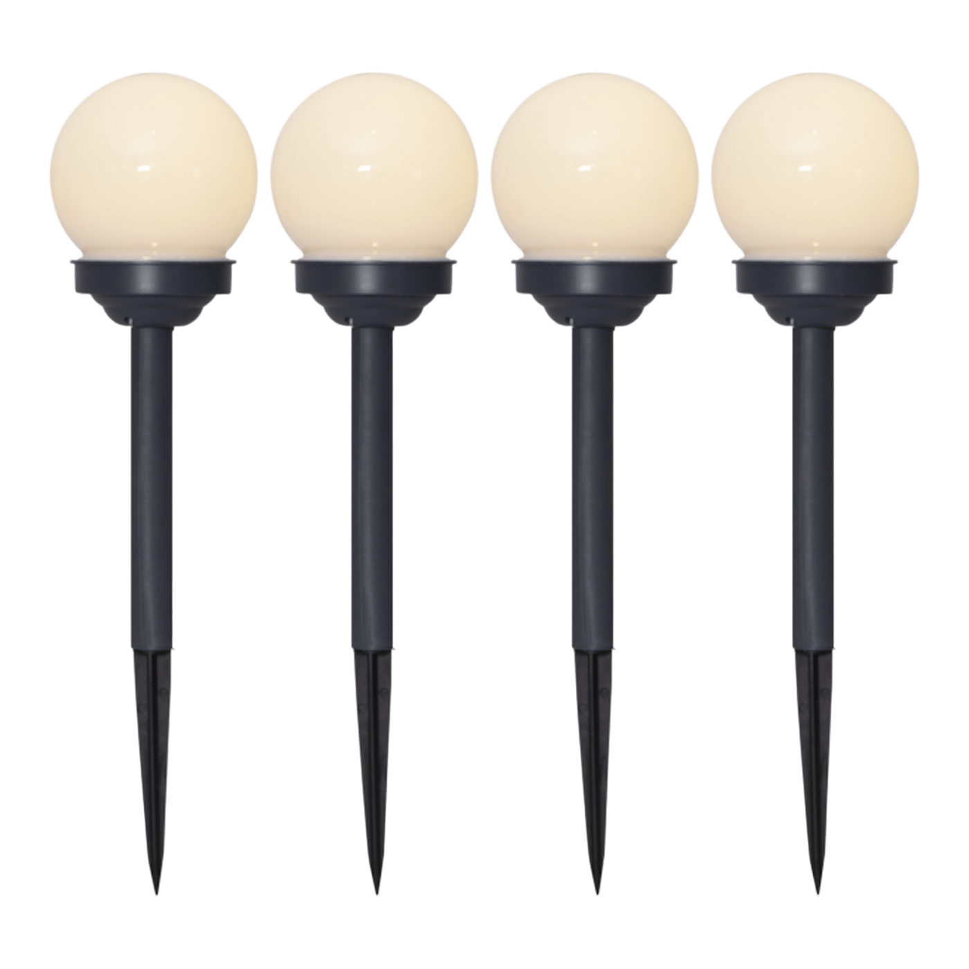 Solcelledrevet LED-lampe Ø10 cm 4-pk.
