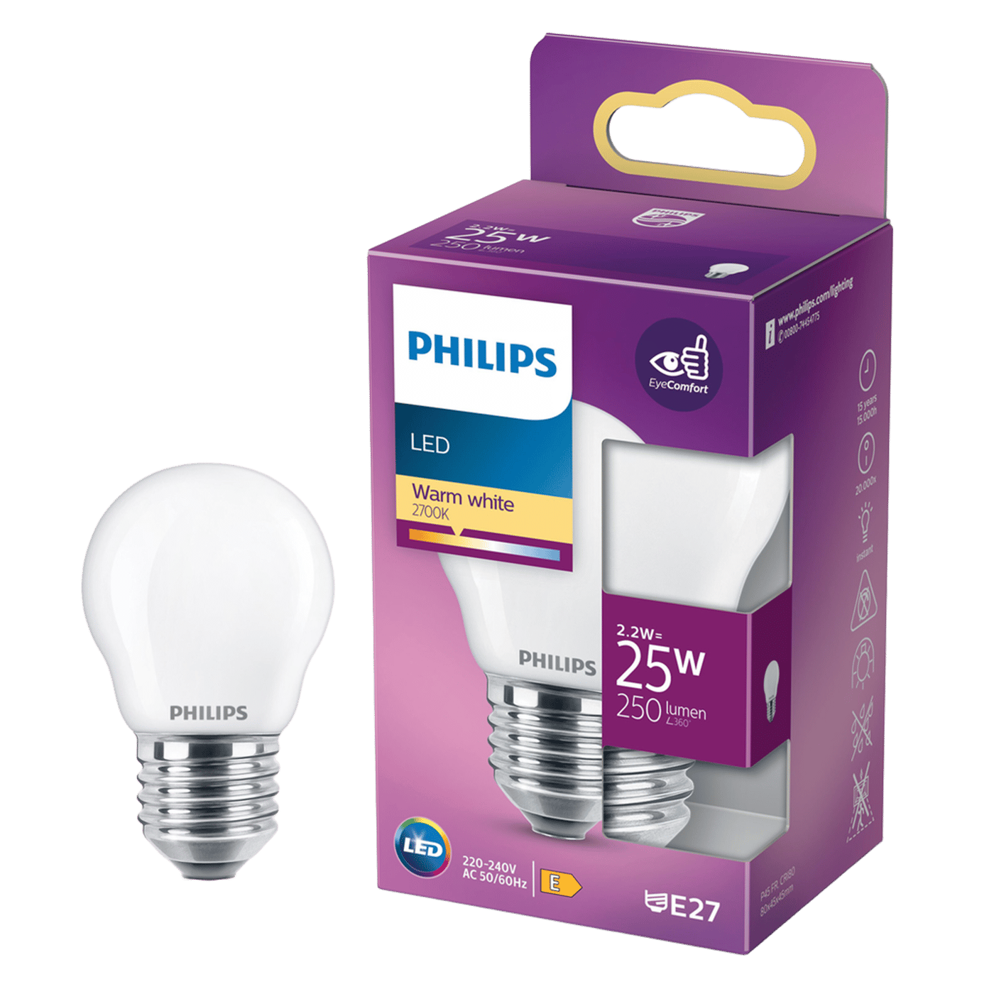 Philips LED-lampa LED E27 250 lm