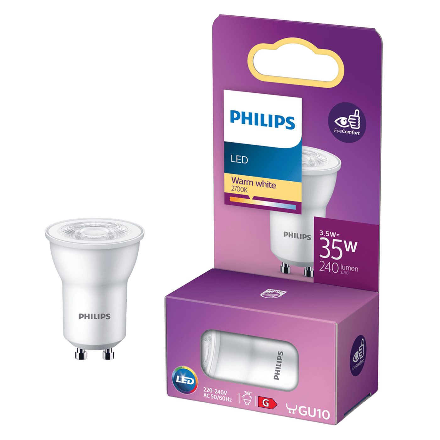 Philips LED-lampa GU10 240 lm