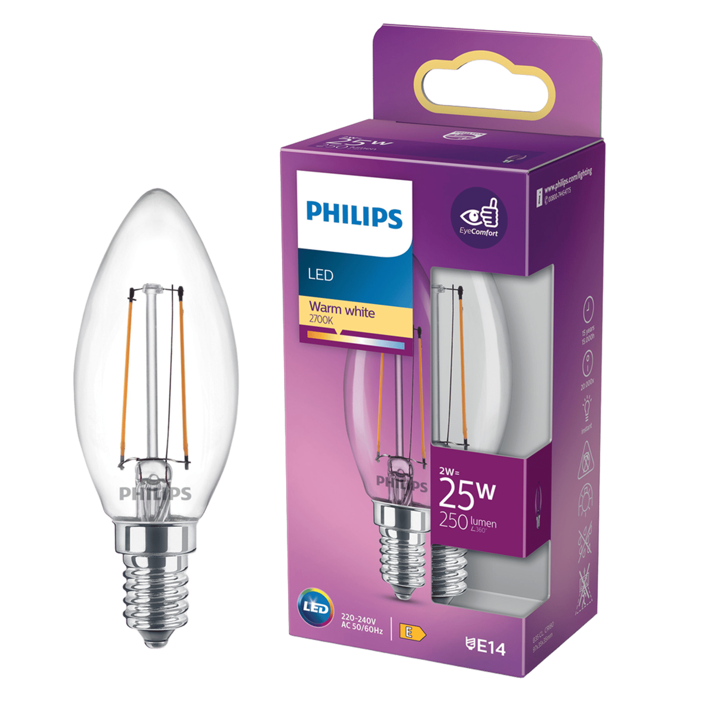Philips LED-lampa Kron LED E14 250 lm