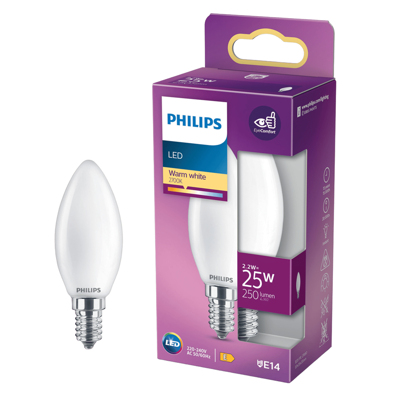 Philips LED-lampa Kron LED E14 250 lm