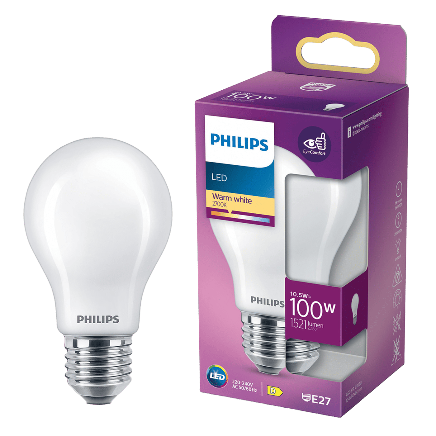 Philips Globlampa LED E27 1521 lm
