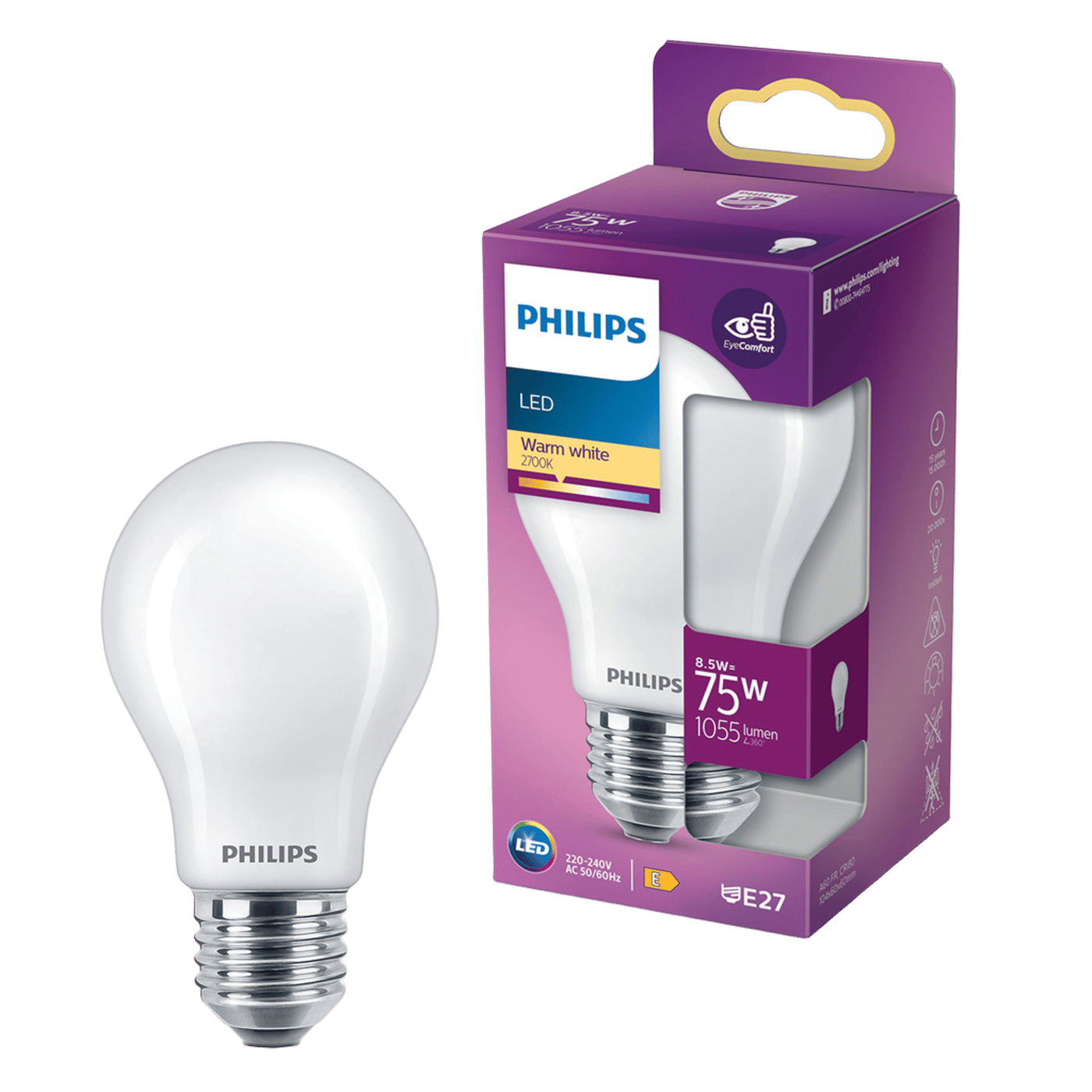 Philips Globlampa LED E27 1055 lm