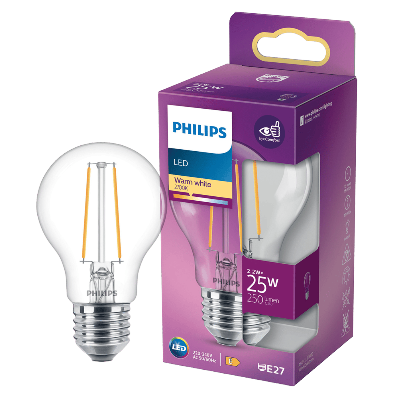 Philips Globlampa LED E27 250 lm