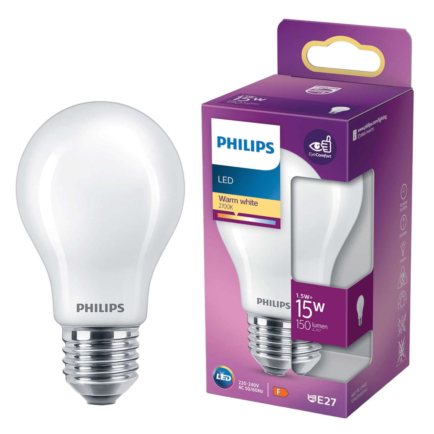 Philips Globlampa LED E27 150 lm