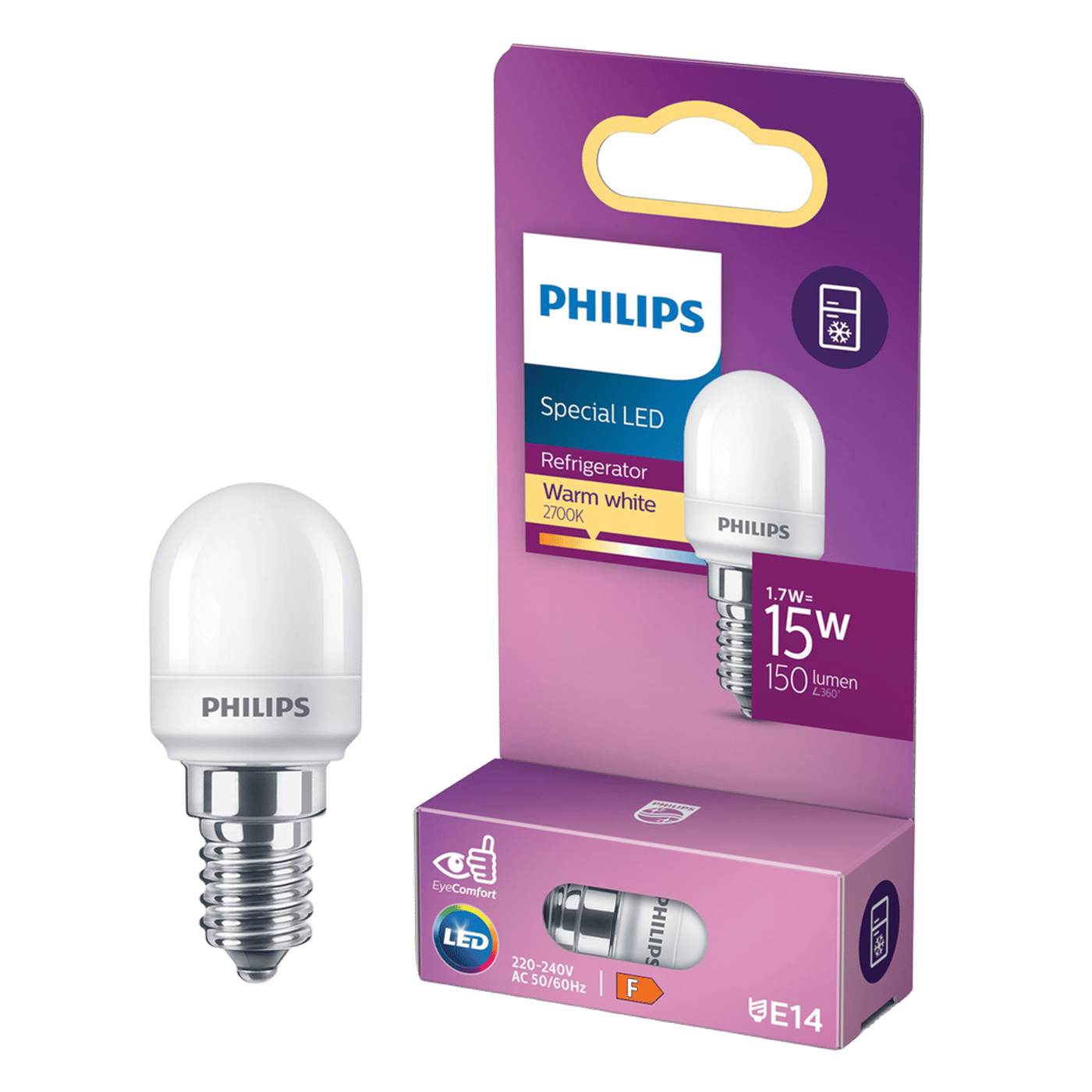 Philips LED-lampa Päron E14 150 lm