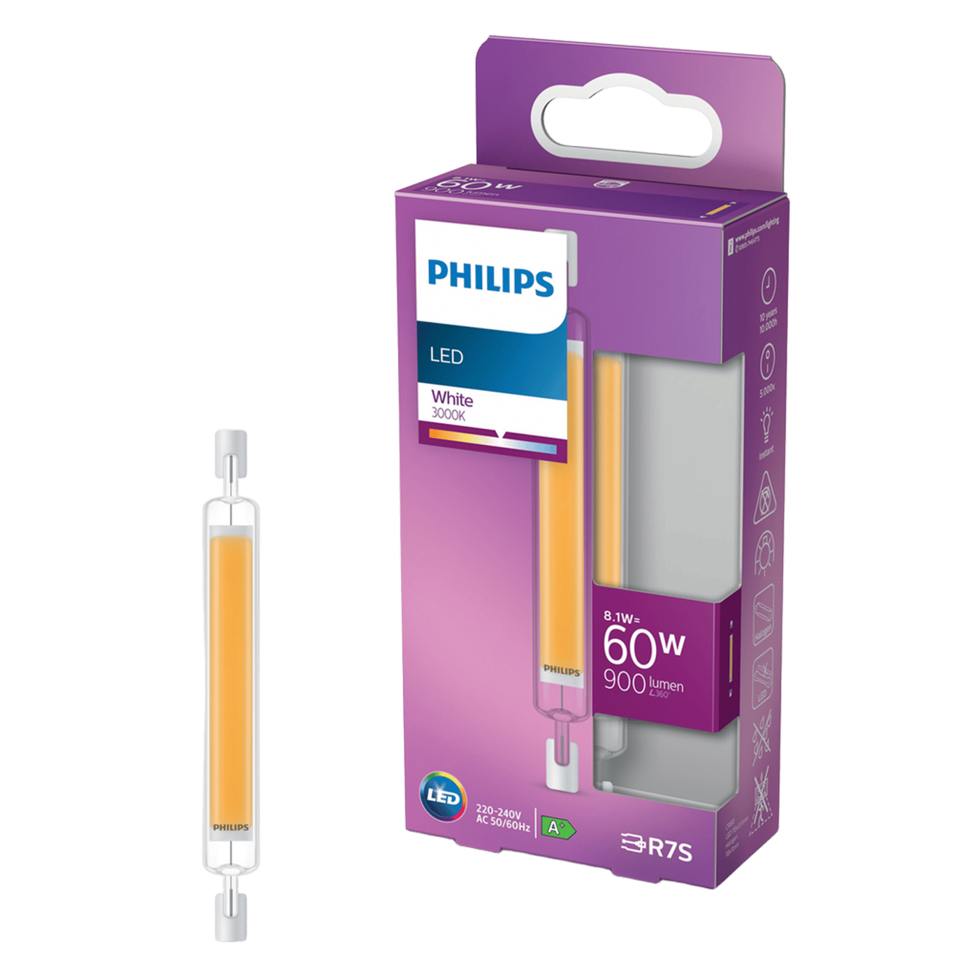 Philips LED-rörlampa R7s 118 mm 806 lm