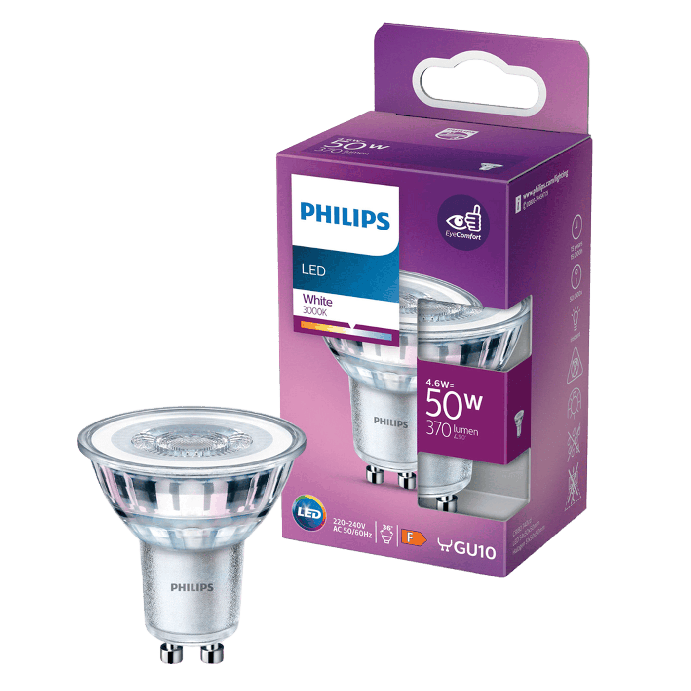 Philips LED-lampa GU10 370 lm