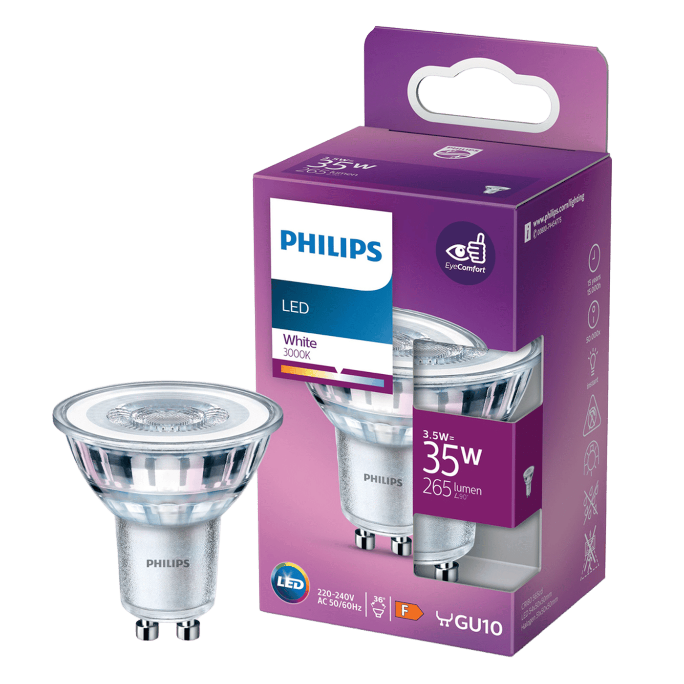Philips LED-lampa GU10 265 lm