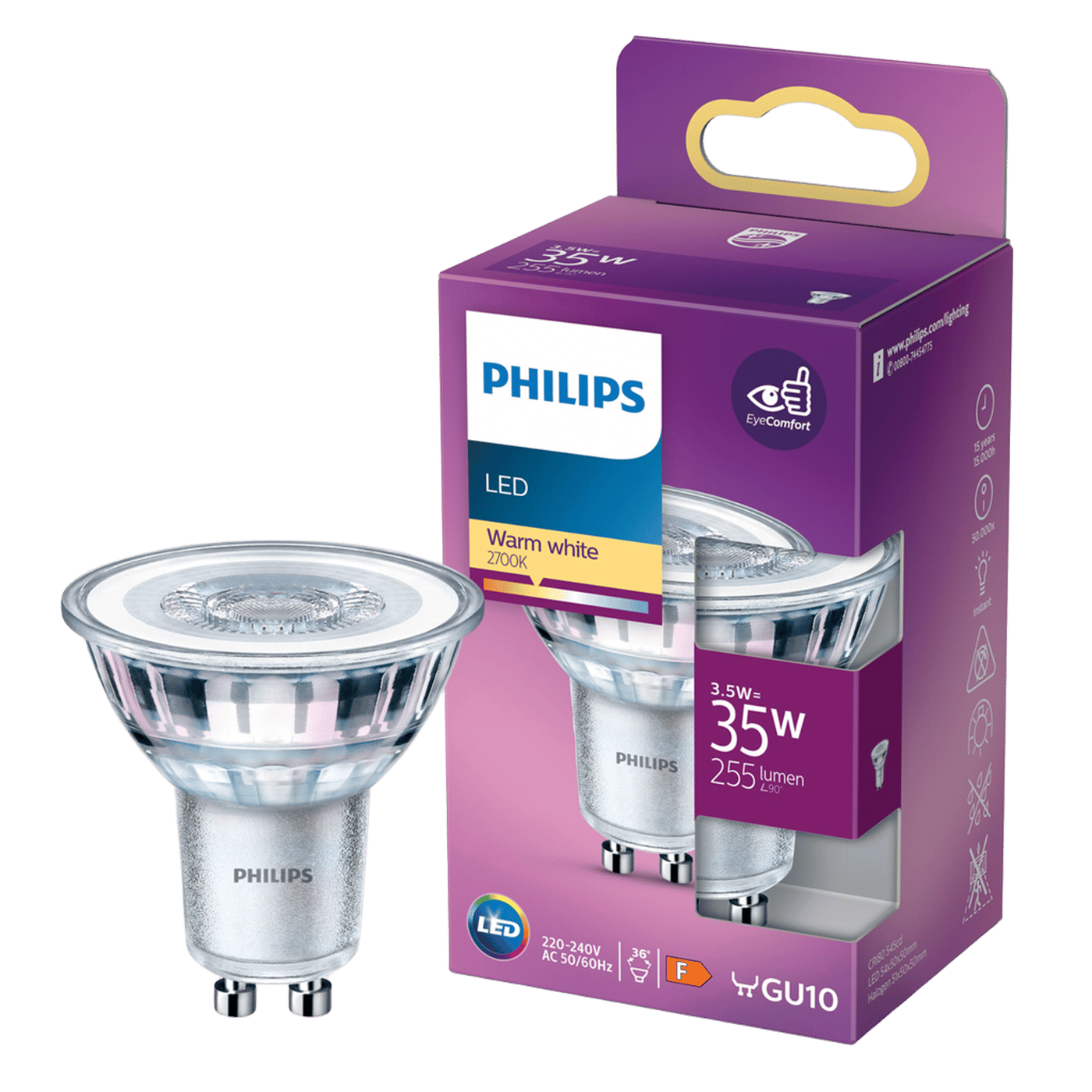 Philips LED-pære GU10 255 lm