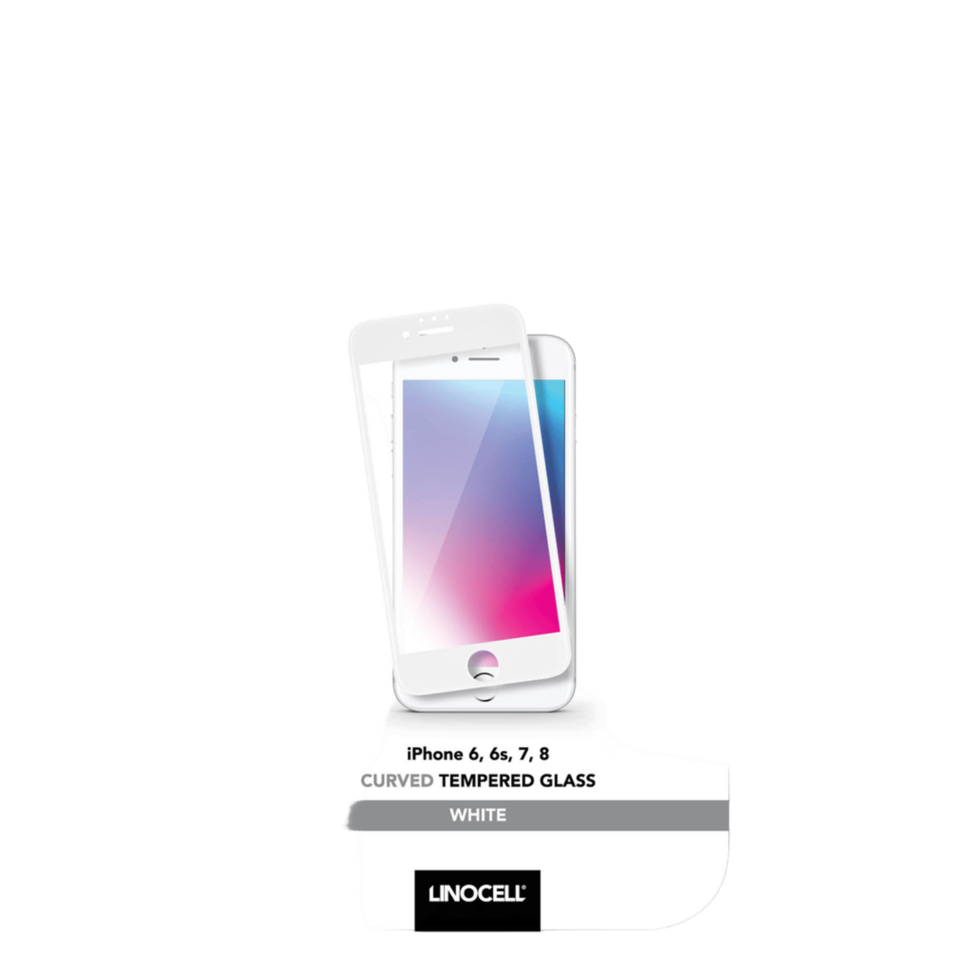 Linocell Elite Extreme Curved Skjermbeskytter for iPhone 6, 7 og 8 Hvit