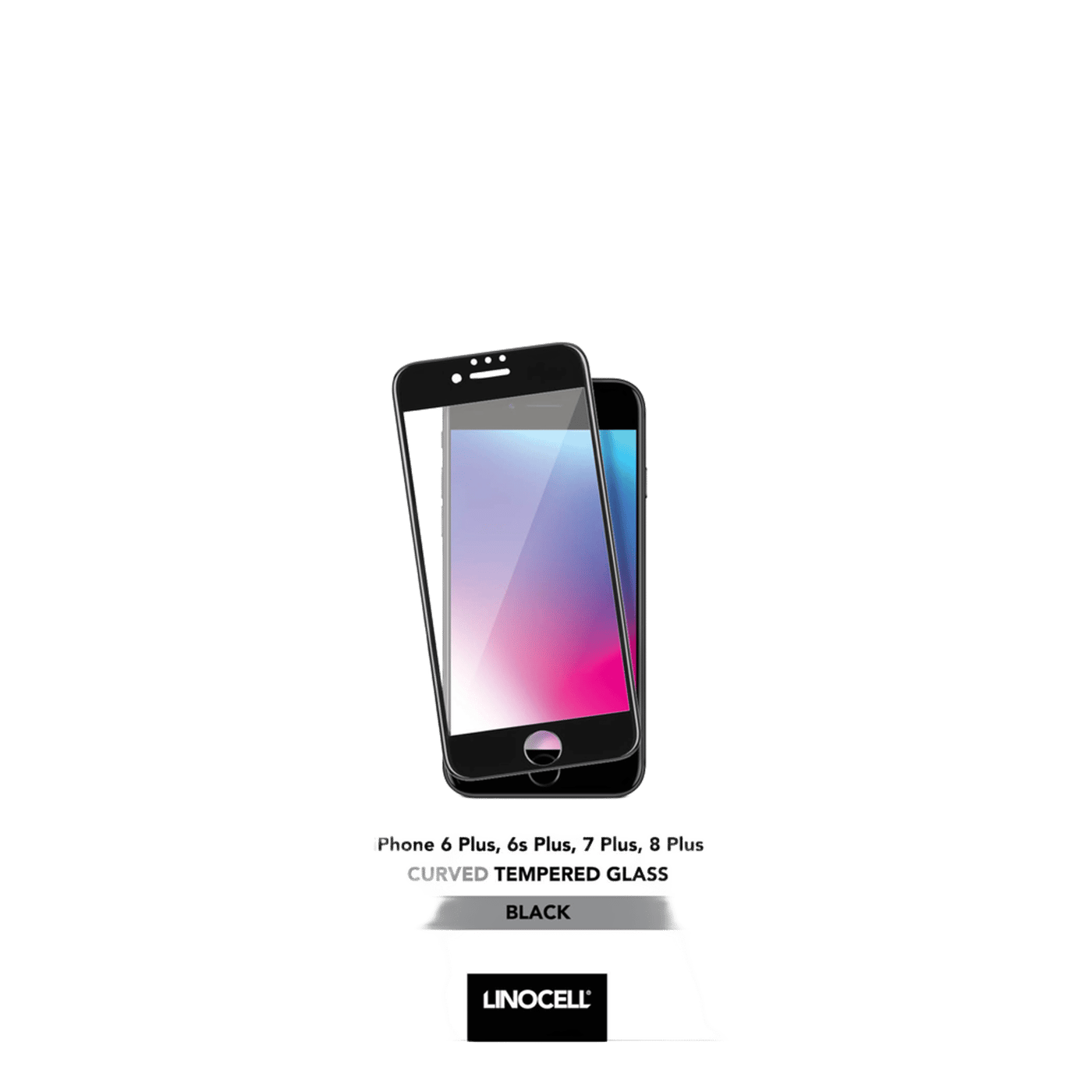 Linocell Elite Extreme Curved for iPhone 6, 7 og 8 Plus Svart
