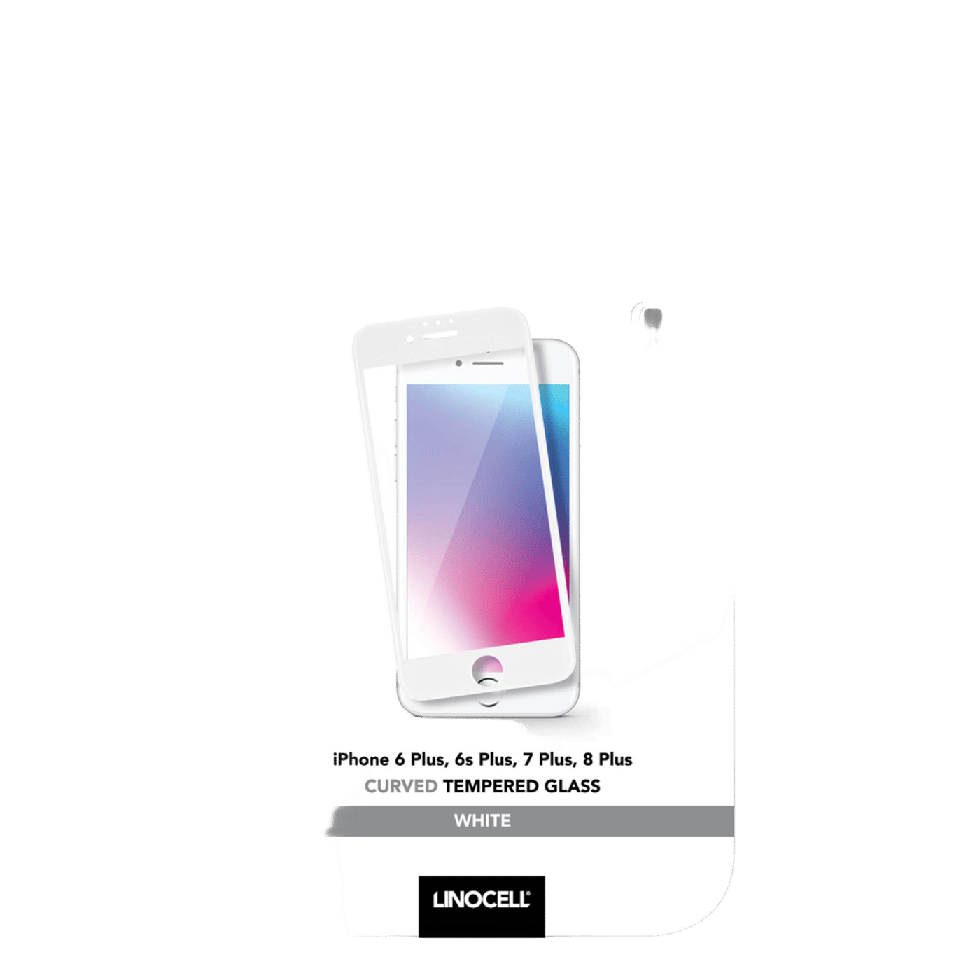 Linocell Elite Extreme Curved for iPhone 6, 7 og 8 Plus Hvit