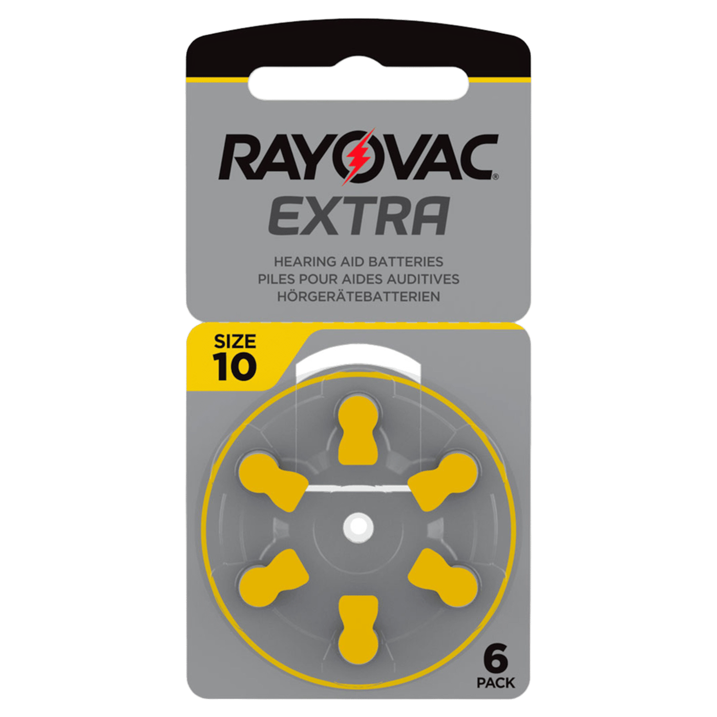 Rayovac Hörapparatsbatterier Gul ZA10 6-pack