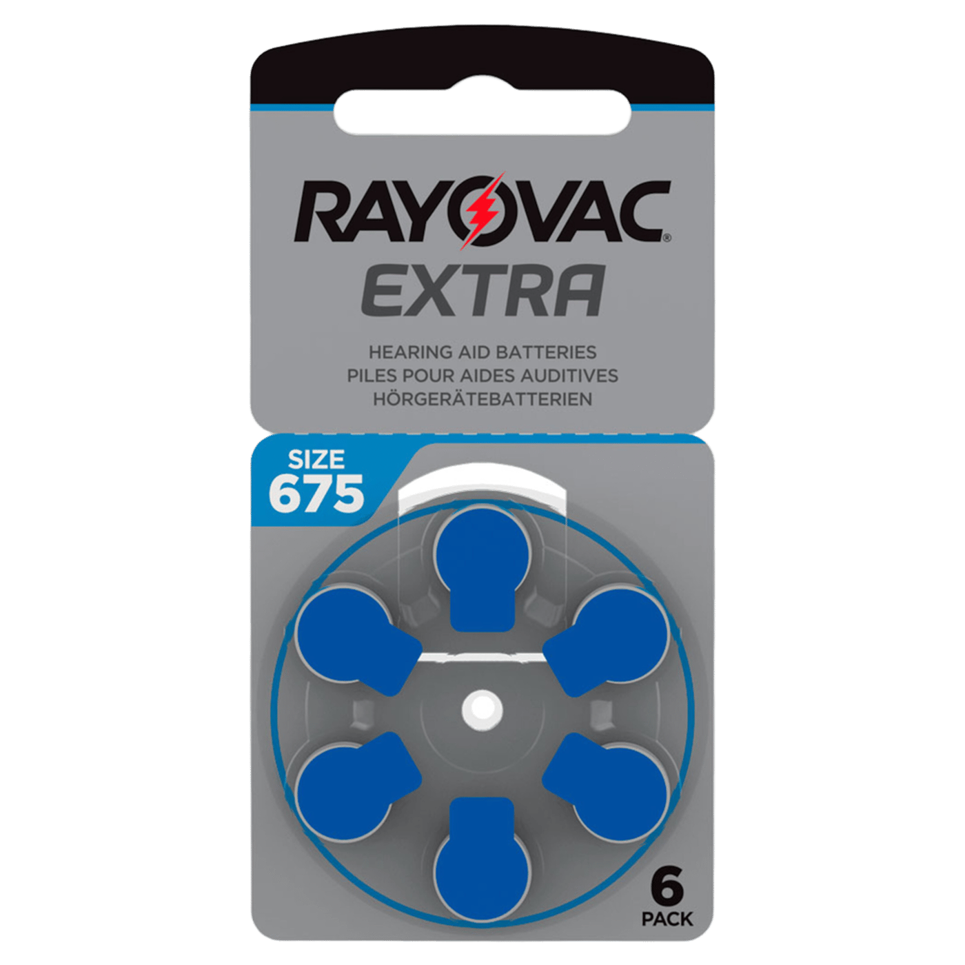 Rayovac Hörapparatsbatterier Blå 675P 6-pack
