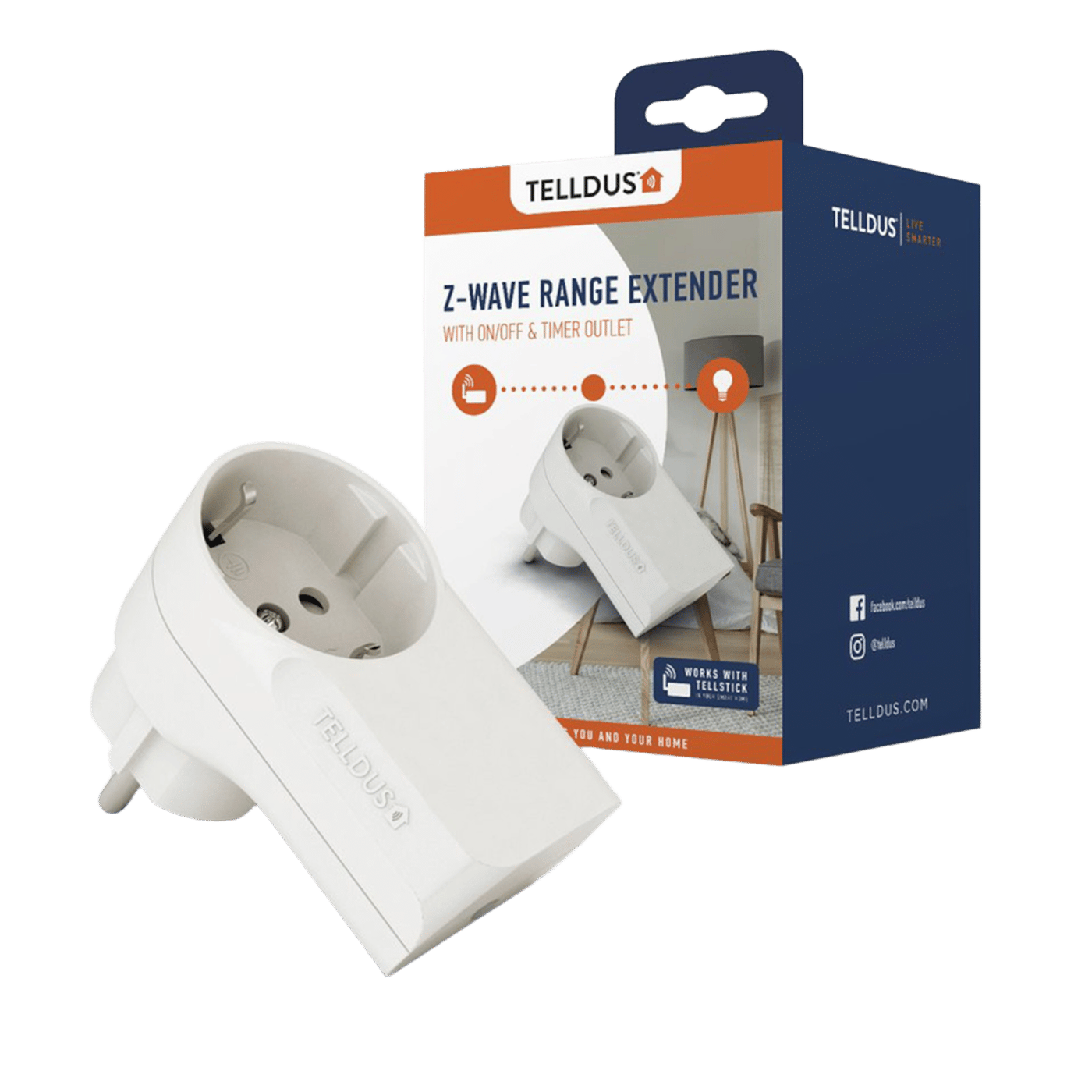 Telldus Z-wave-fjernstrømbryter og repeater