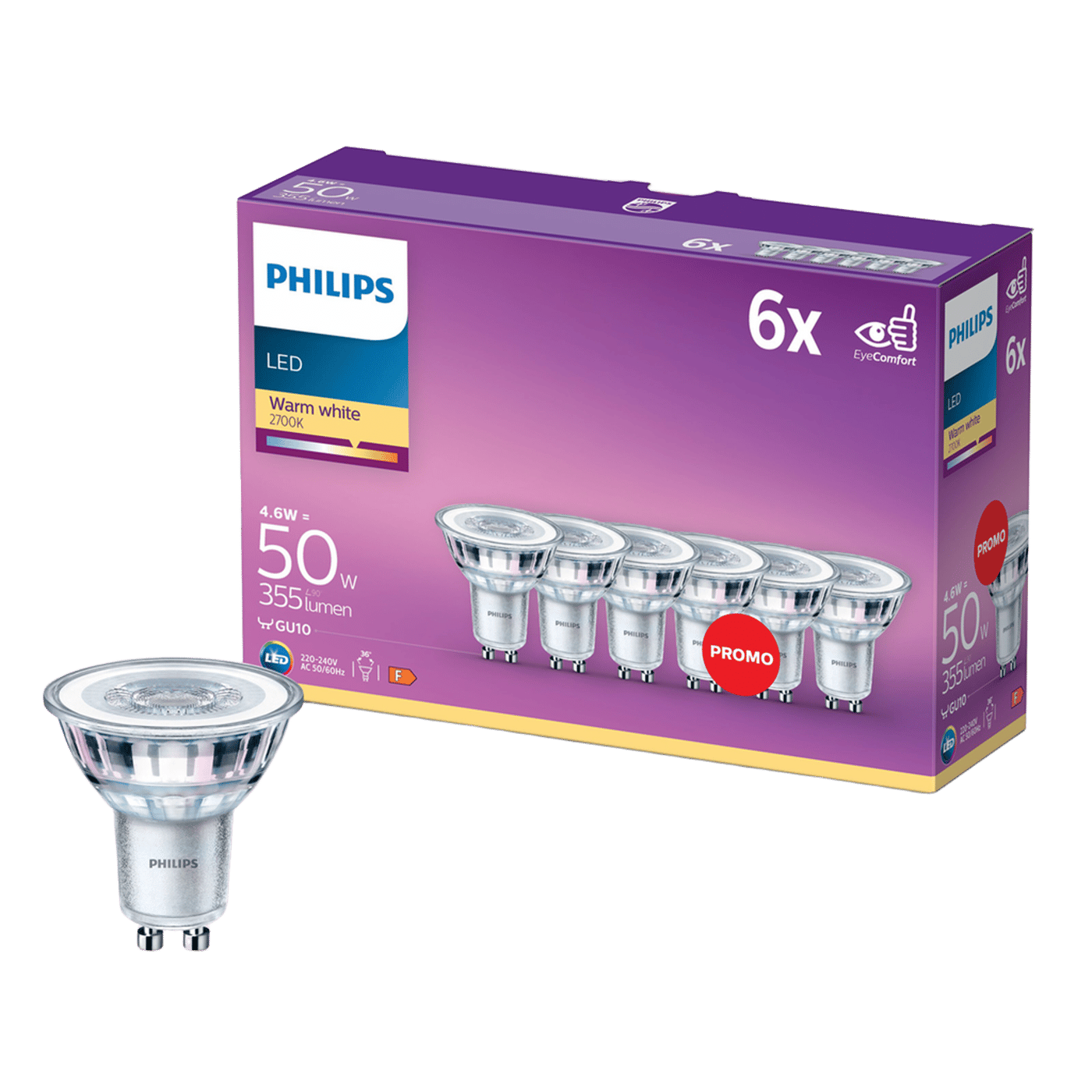 Philips Philips LED-lampa GU10 355 lm 6-pack