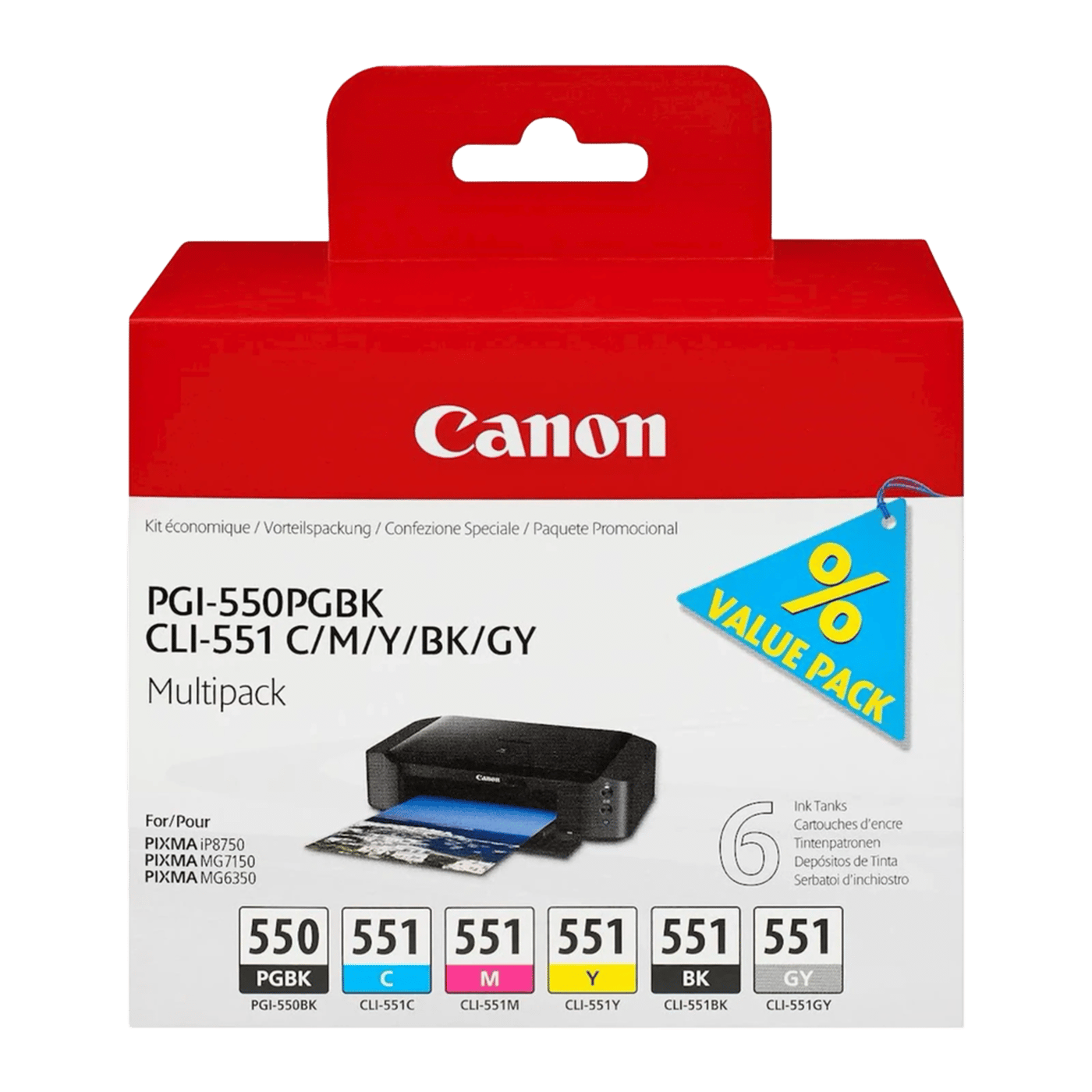 Canon PGI-550 och CLI-551 Bläckpatron 6-pack