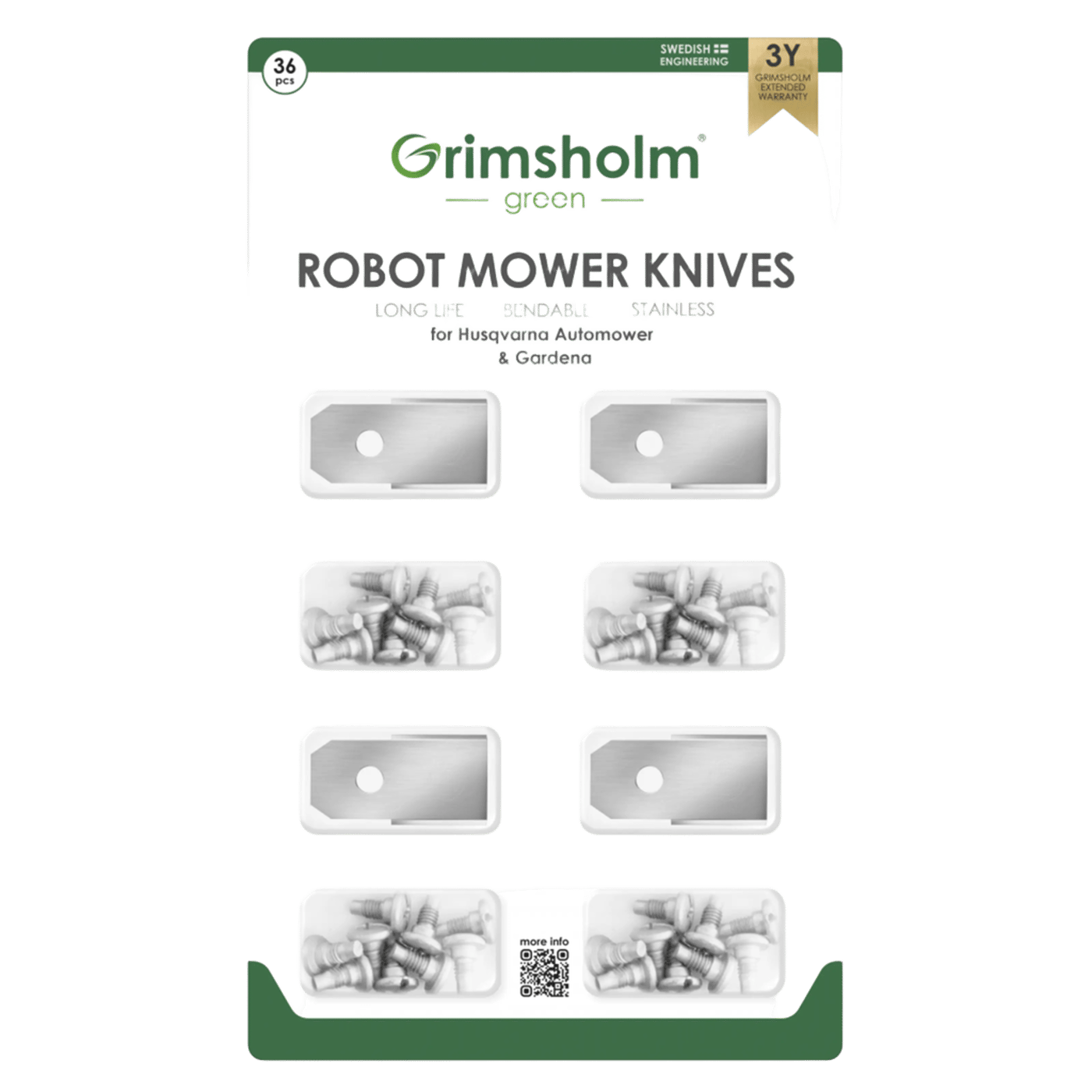 Grimsholm Reservkniv för Husqvarna/Gardena 36-pack