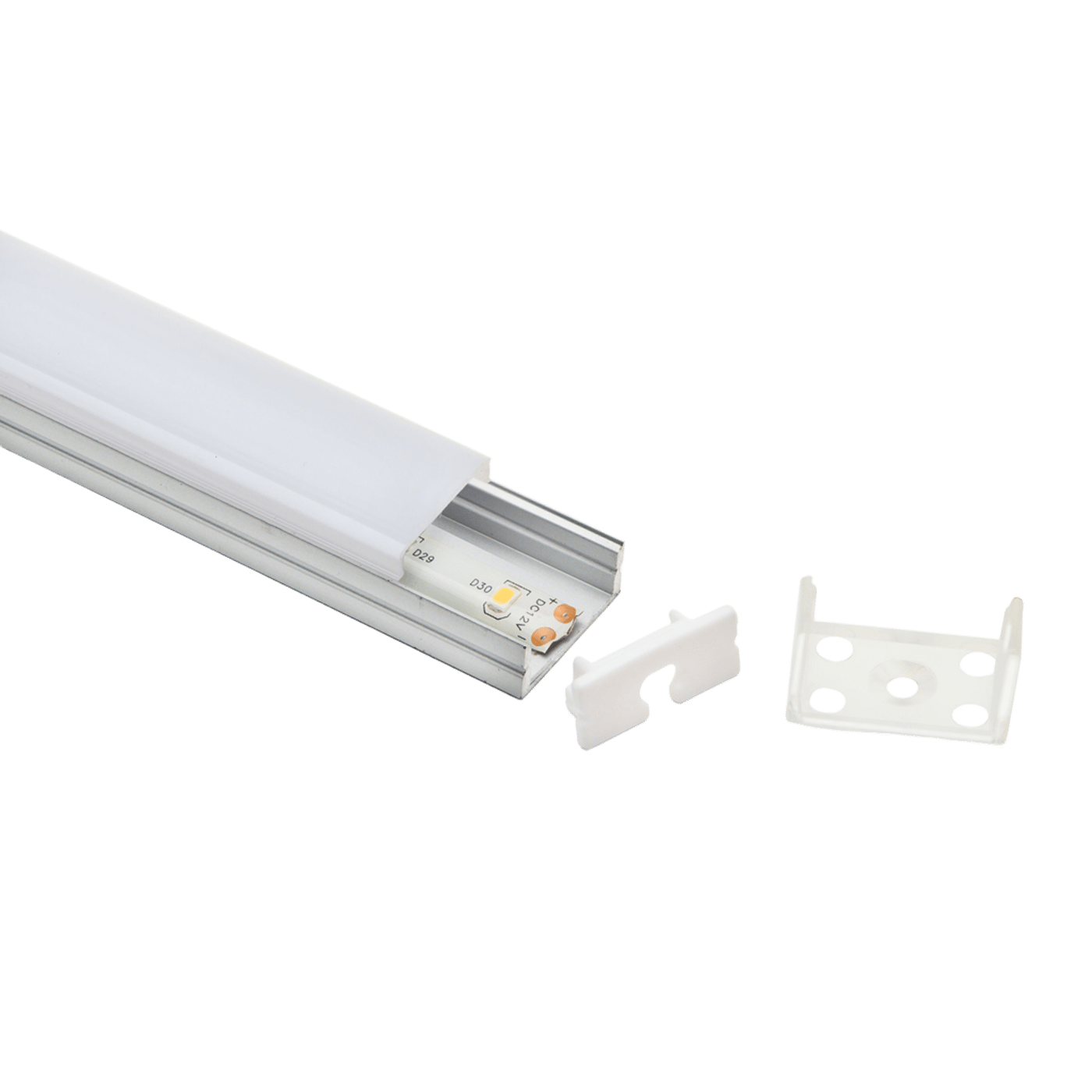 Luxorparts Aluminiumsprofil - utenpåliggende for LED-lister