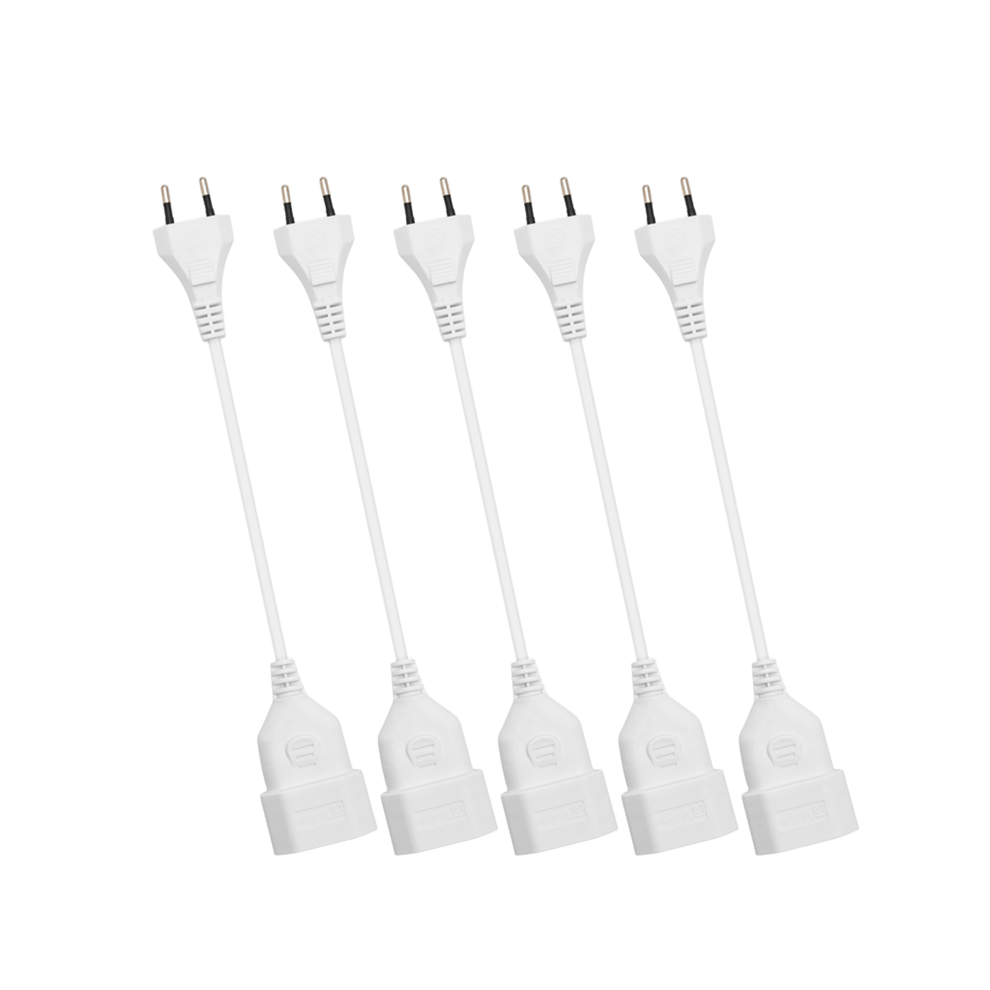 Luxorparts Förlängningskabel Ojordad (EU) 15 cm 5-pack