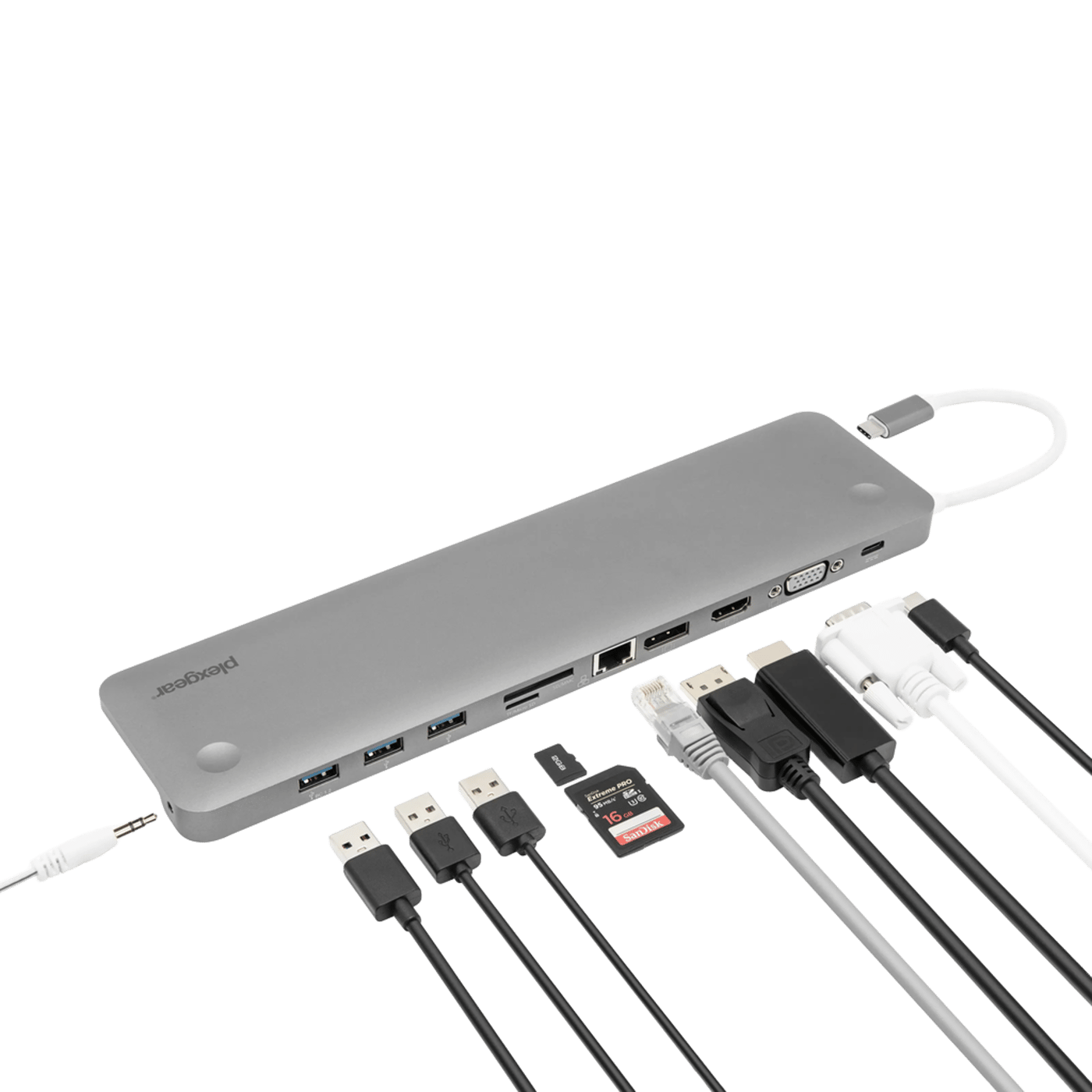 Plexgear Multiadapter för USB-C med 11 anslutningar
