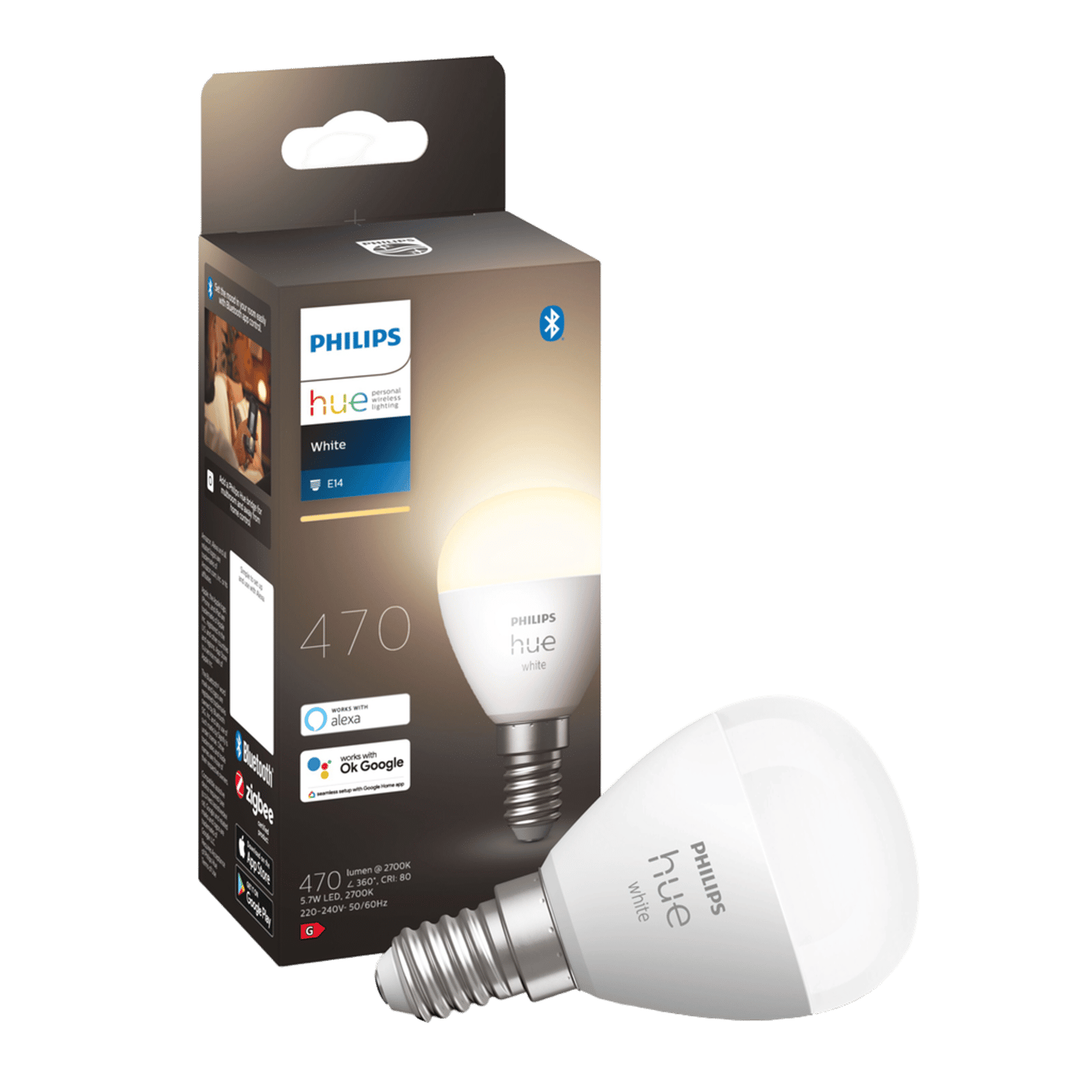 Philips Hue Luster Smart LED-lampa E14 470 lm 1-pack