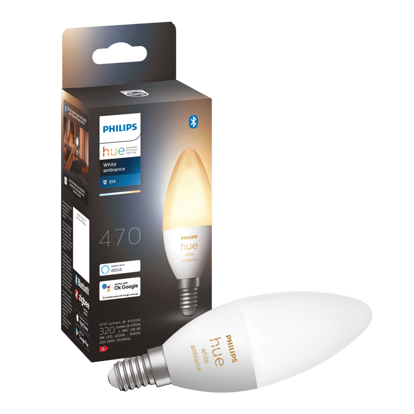 Philips Hue Ambiance Smart LED-pære E14 470 lm 1-pk.