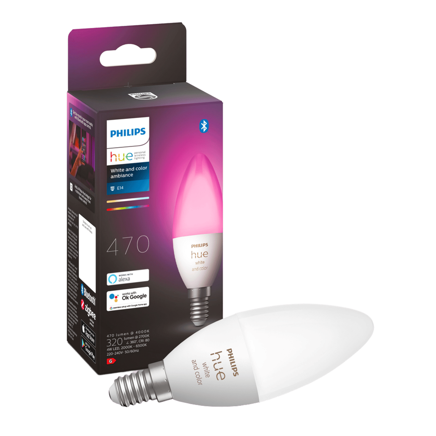 Philips Hue Color Ambiance Smart LED-lampa E14 470 lm 1-pack