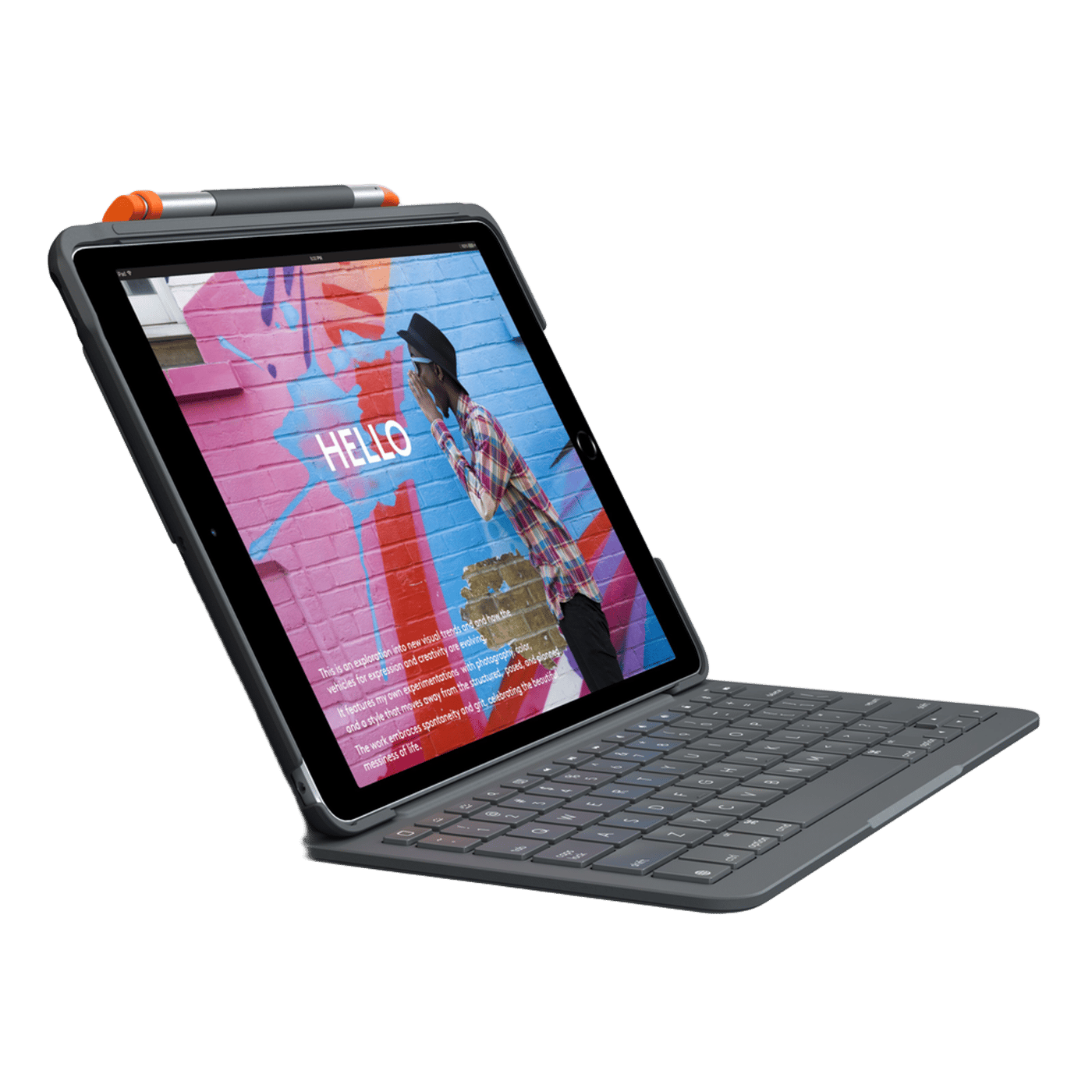 Logitech Slim Folio Tangentbordsfodral för iPad (7:e-9:e gen), Air (3:e gen), Pro (10,5 tum)
