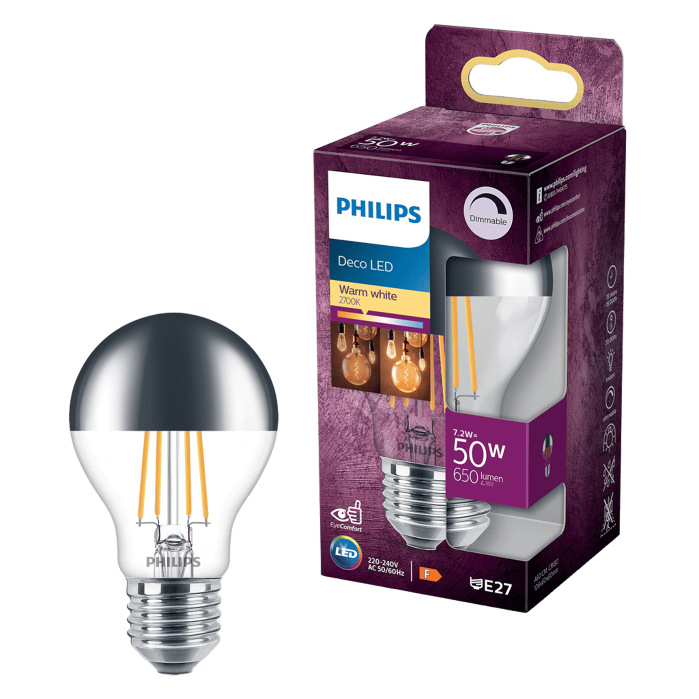 Philips LED-lampa Reflektor E27 650 lm