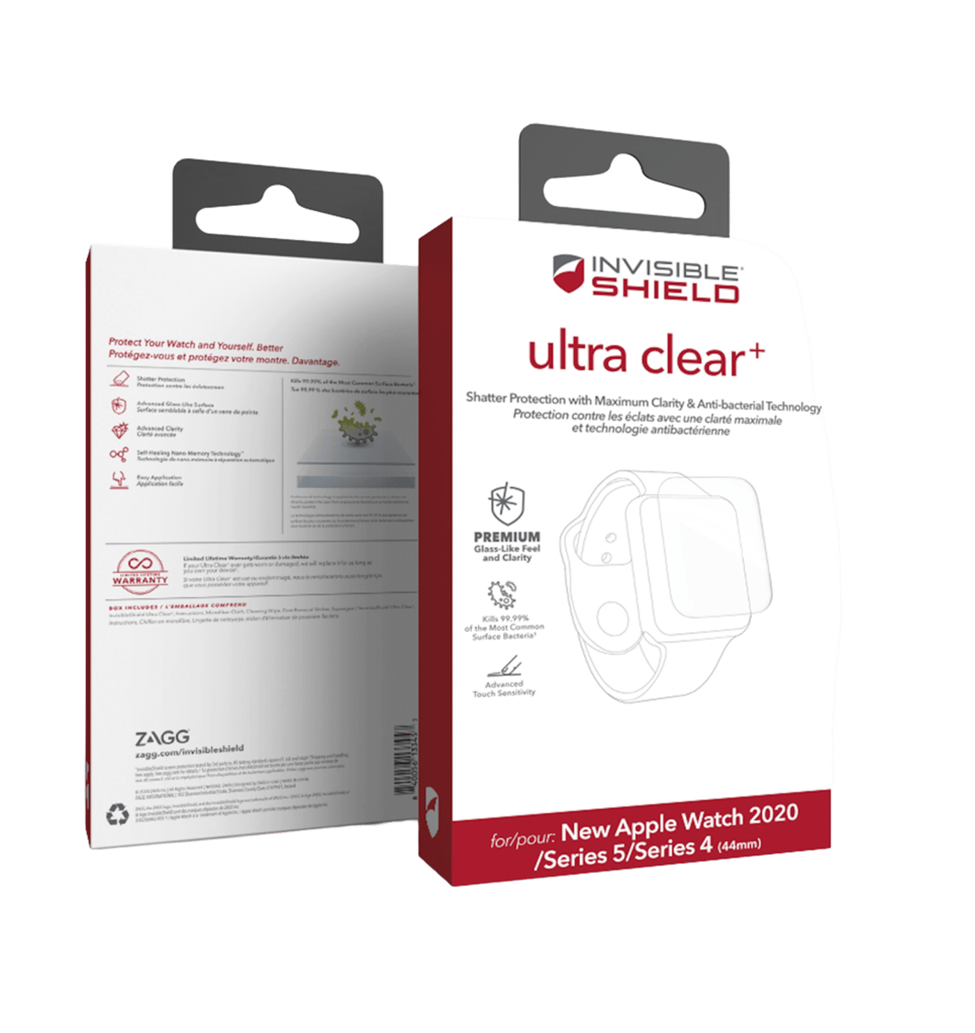 Invisible Shield Ultra Clear+ Skjermbeskytter for Apple Watch 5/6/SE 44 mm