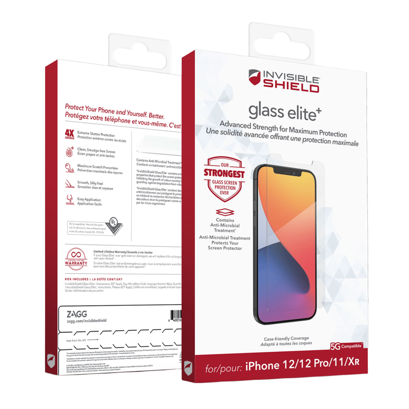 Invisible Shield Glass Elite + Skärmskydd för iPhone 12 och 12 Pro