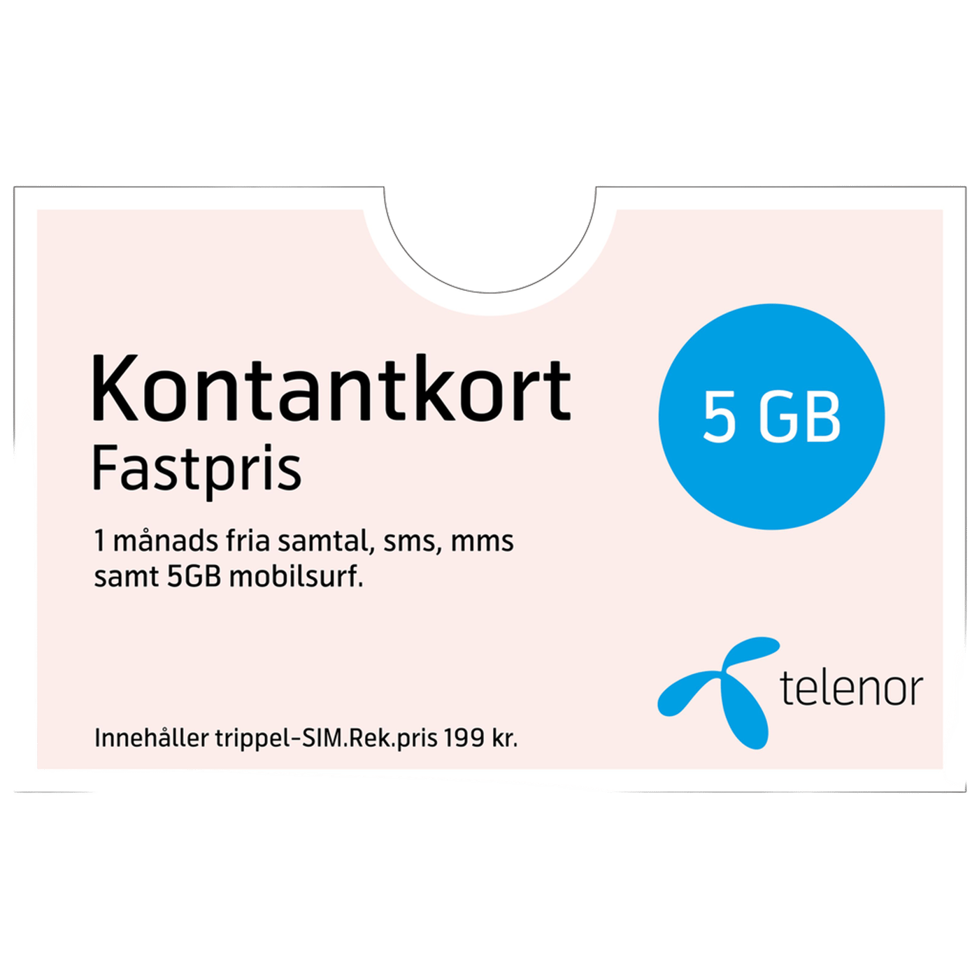 Telenor Fastpris Kontantkort 1 månad 5 GB
