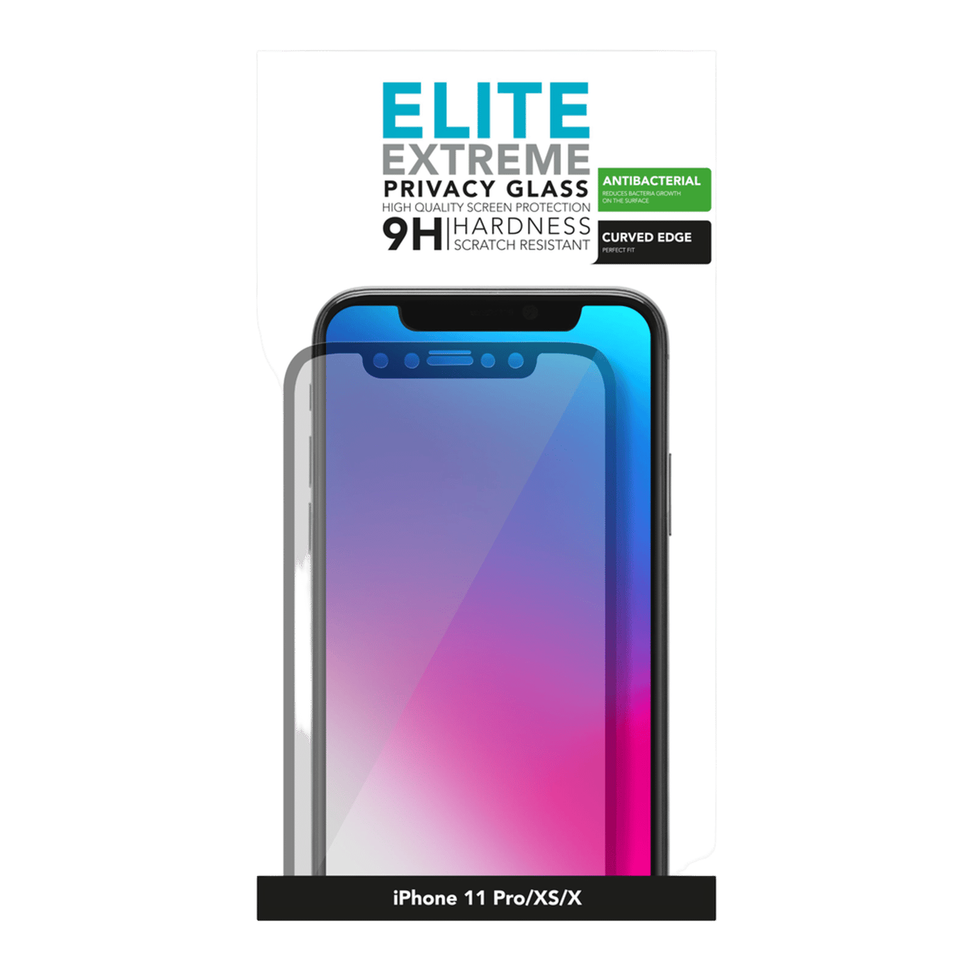 Linocell Elite Extreme Privacy Glass Skjermbeskytter for iPhone 11 Pro/X/Xs
