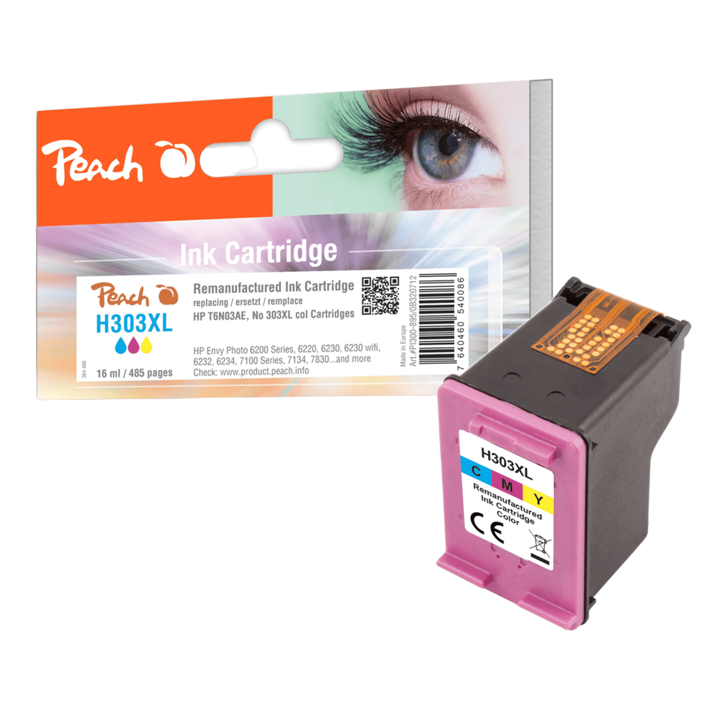 Peach Blekkpatron tilsvarer HP 303XL - Farge