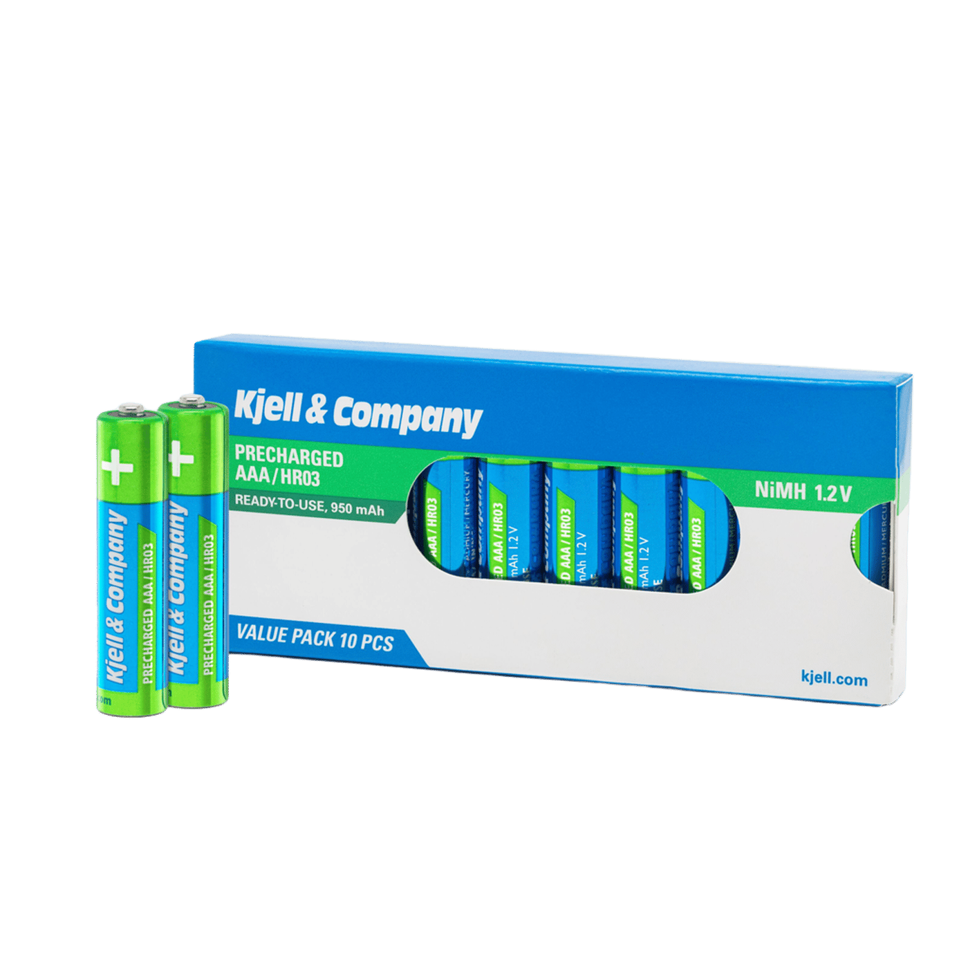 Kjell & Company Laddningsbara AAA-batterier 950 mAh 10-pack