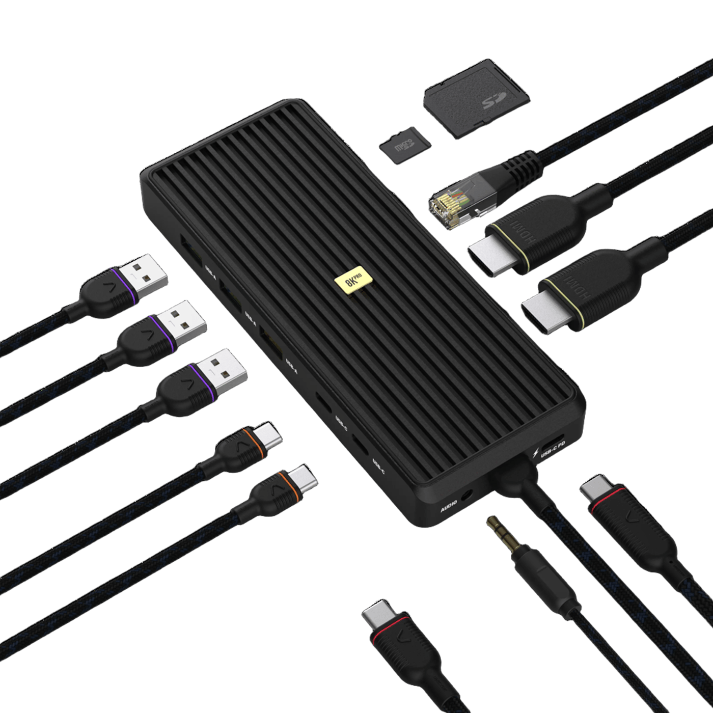 Unisynk USB-C-Hubb 12 portar 8K för dubbla skärmar